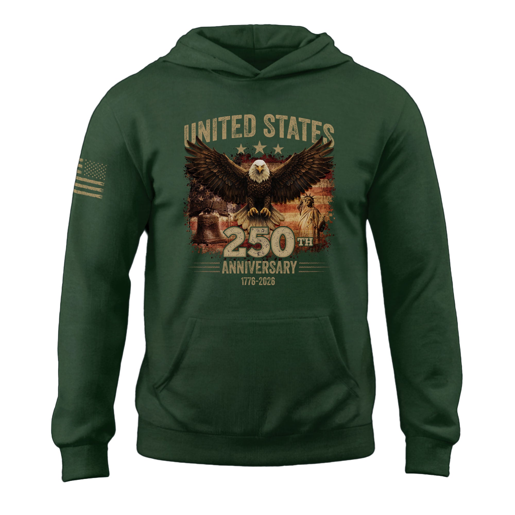 USA 1776–2026 250th Anniversary Hoodie, Patriotic American Freedom Heritage Design Hoodie