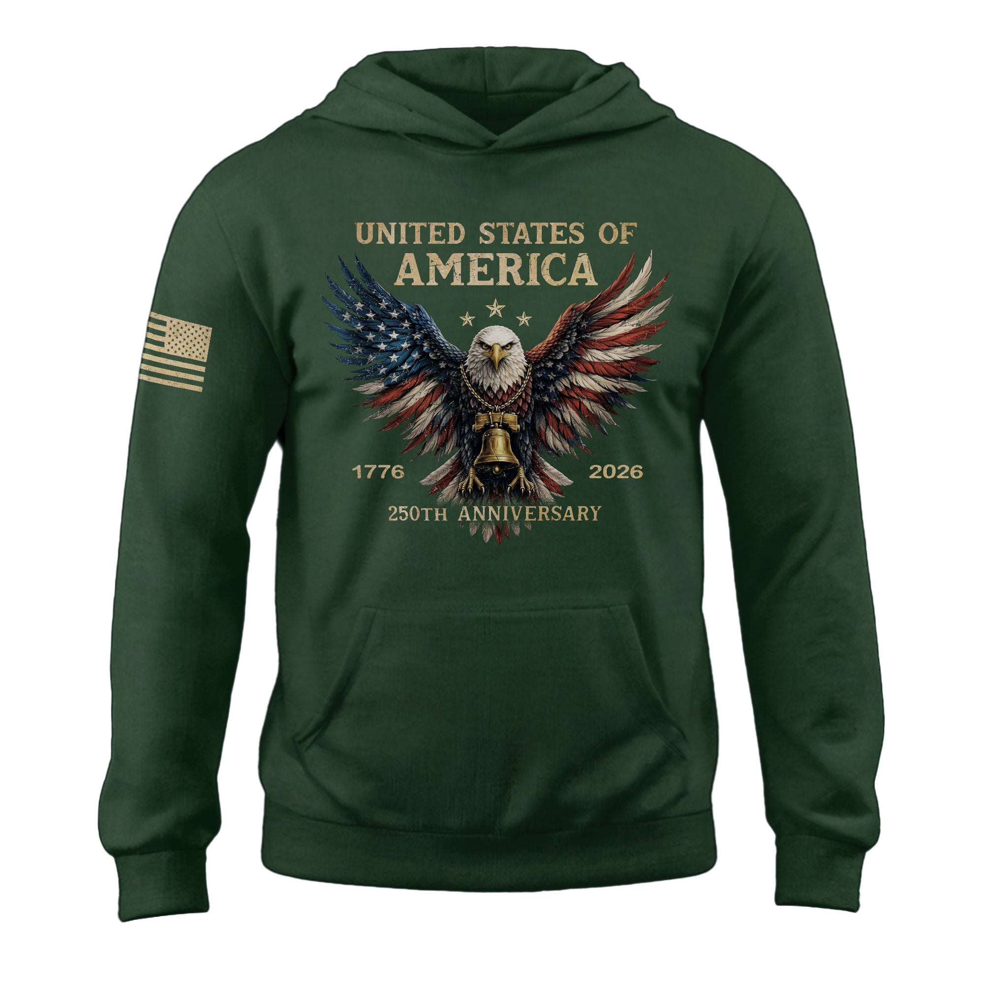 250th Anniversary USA Hoodie 1776–2026, Vintage American Heritage Freedom Apparel