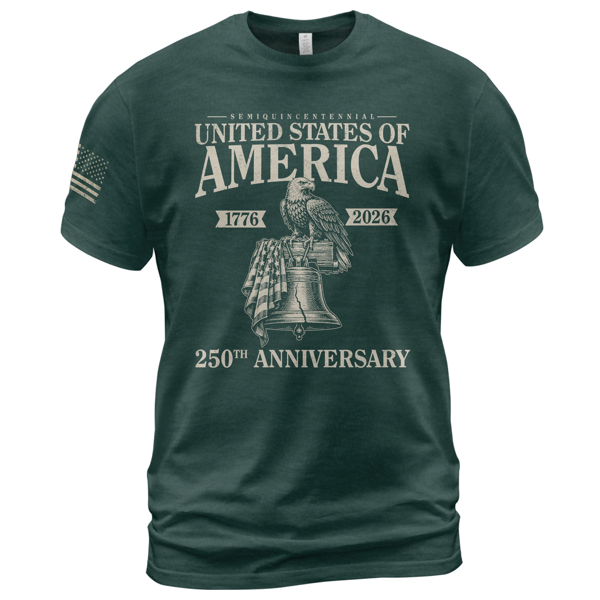 USA 250 Years Shirt 1776-2026 Commemorative Patriotic Eagle Liberty Bell Men’s T-Shirt
