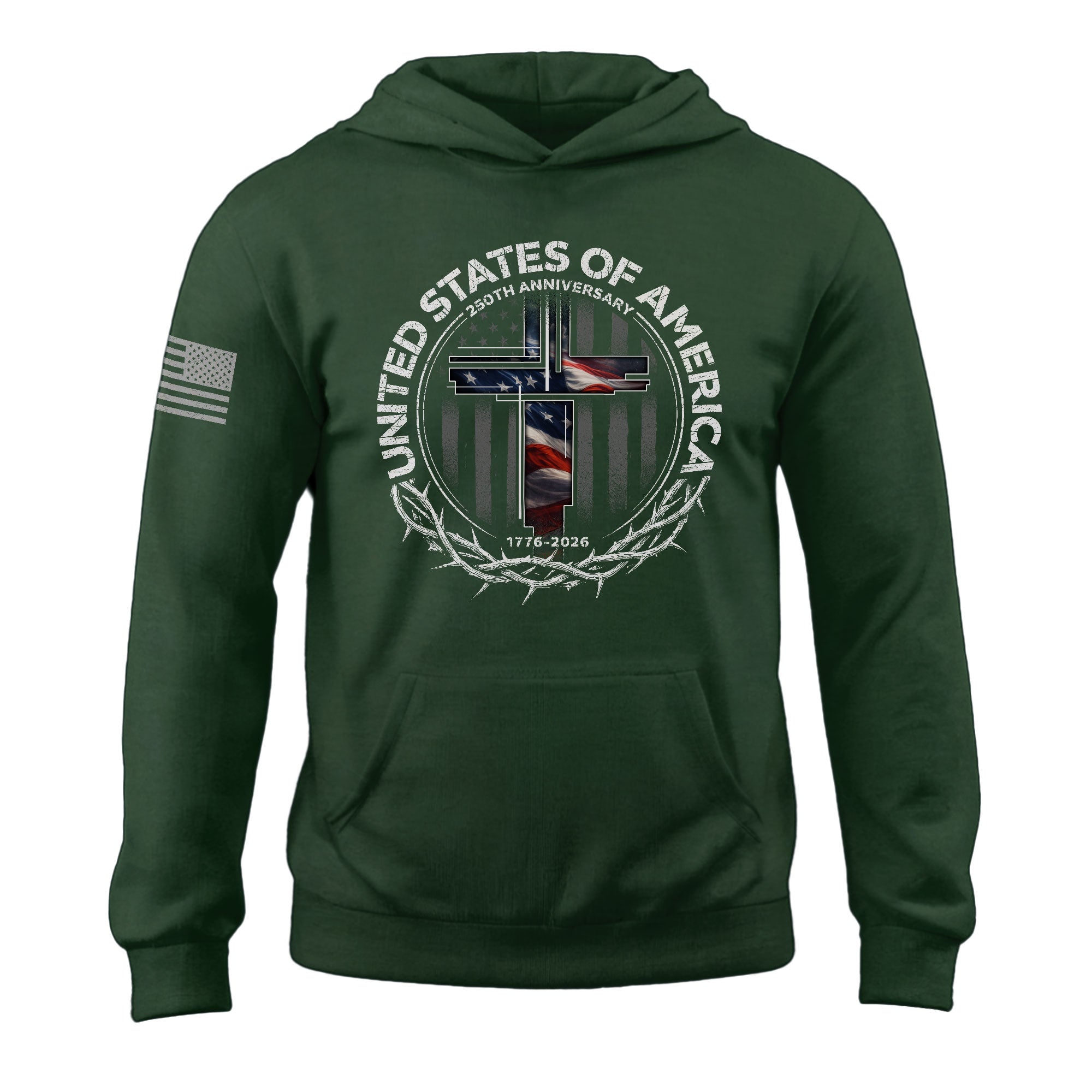USA Faith and Freedom Hoodie 1776–2026 Christian 250th Anniversary Apparel