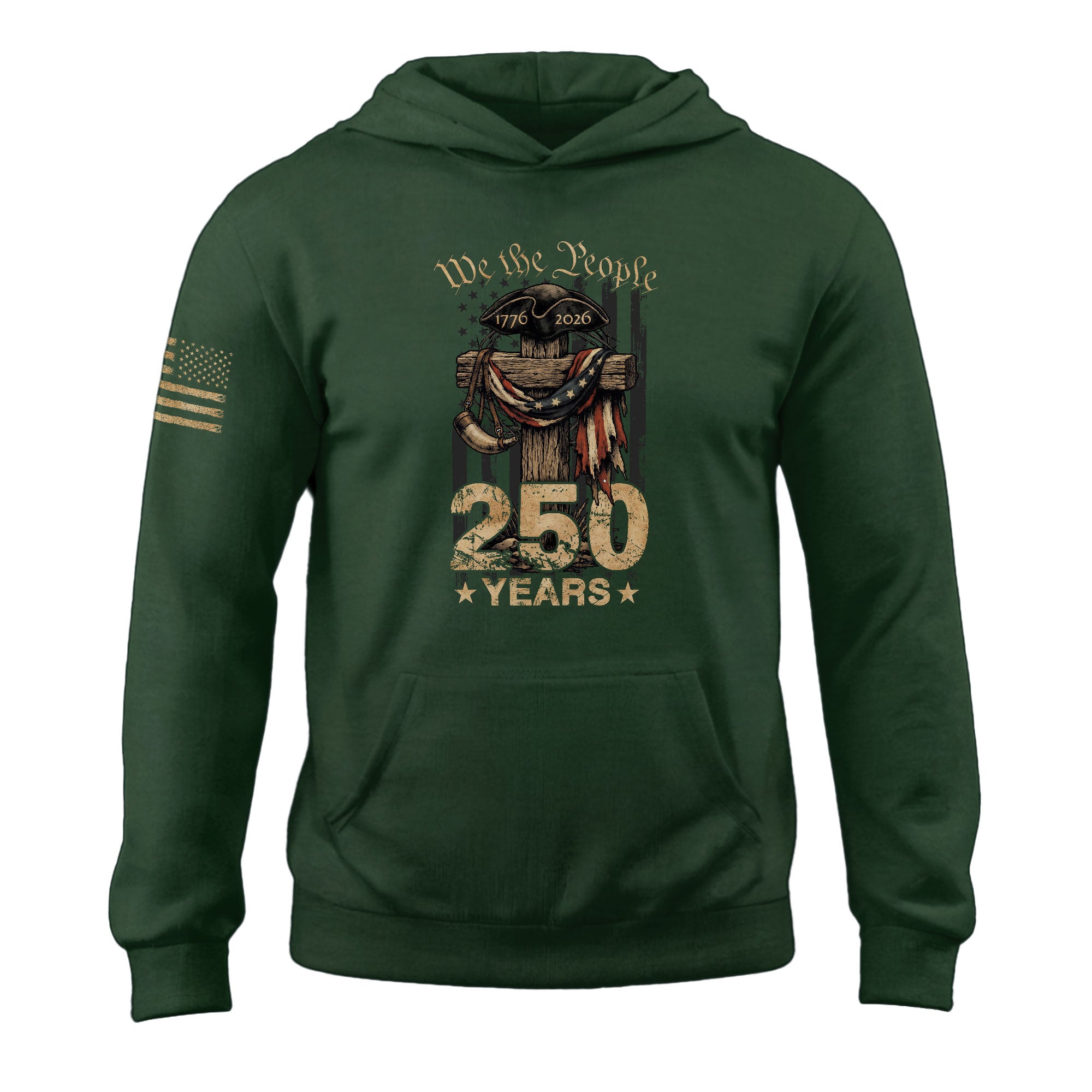 USA Faith & Freedom 250 Years Hoodie Christian Patriotic Celebration Wear