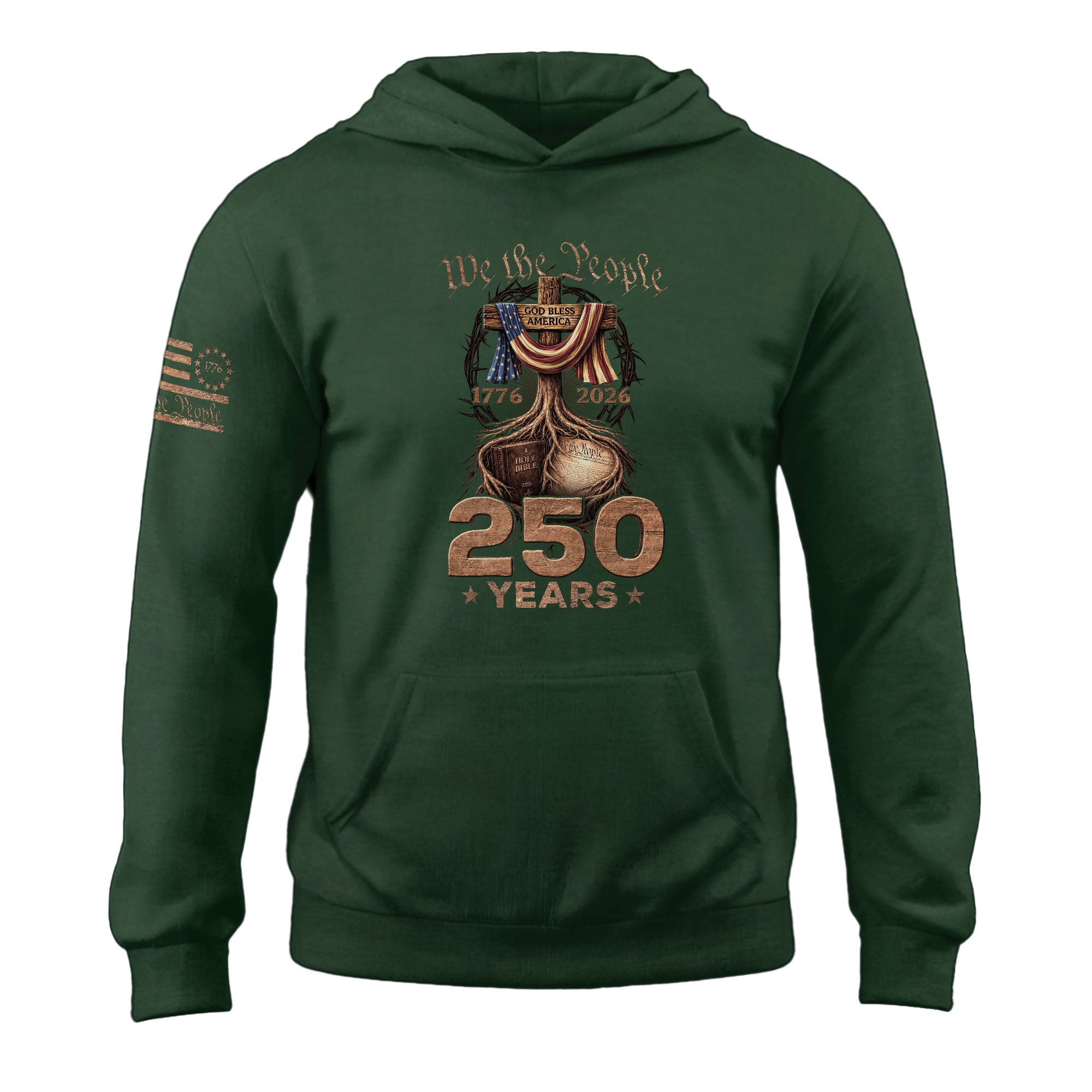 Patriotic Christian Heritage Hoodie USA 250th Independence Anniversary Gift