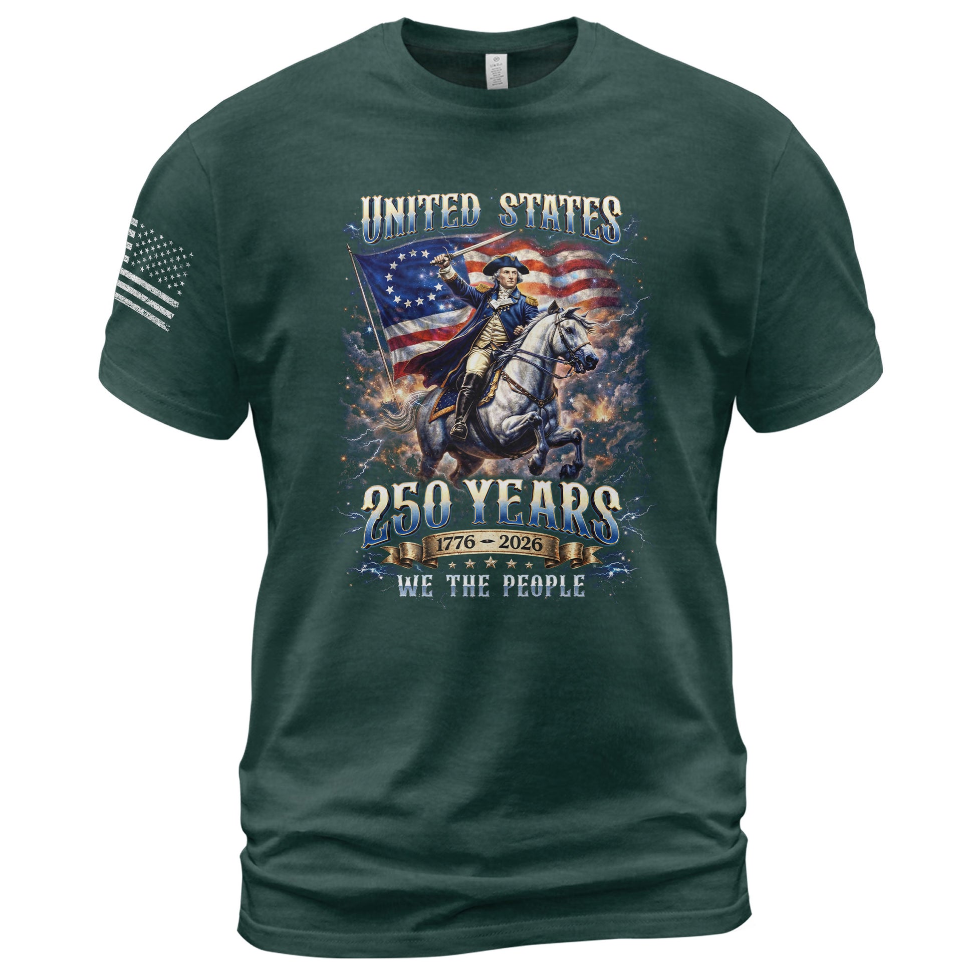 George Washington 250 Years Shirt - 1776-2026 United States 250th Anniversary Bootleg Tee - Rust Field Wear