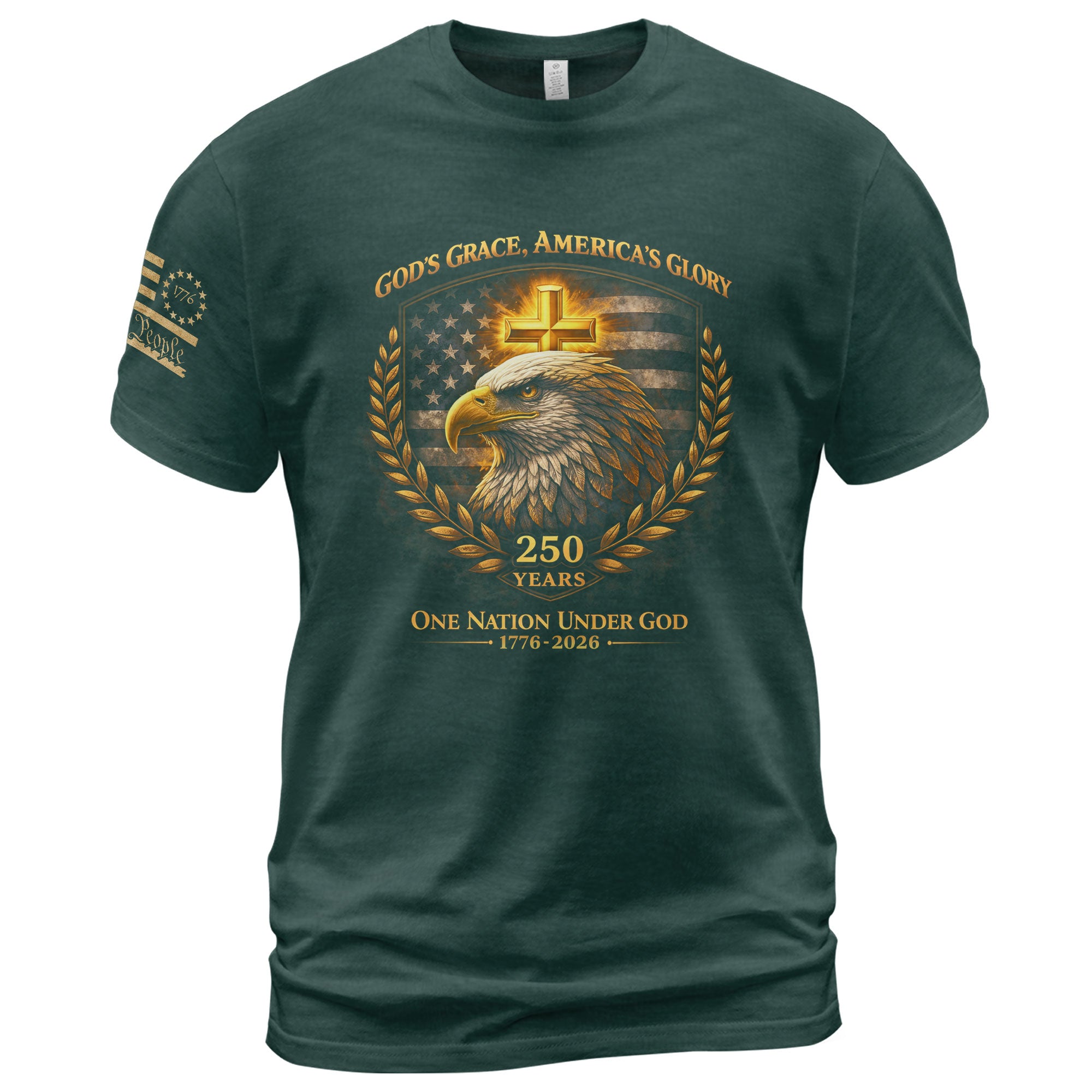 USA 250th Anniversary 1776-2026 Eagle Shirt – One Nation Under God 250 Years Christian Patriotic Heritage Tee