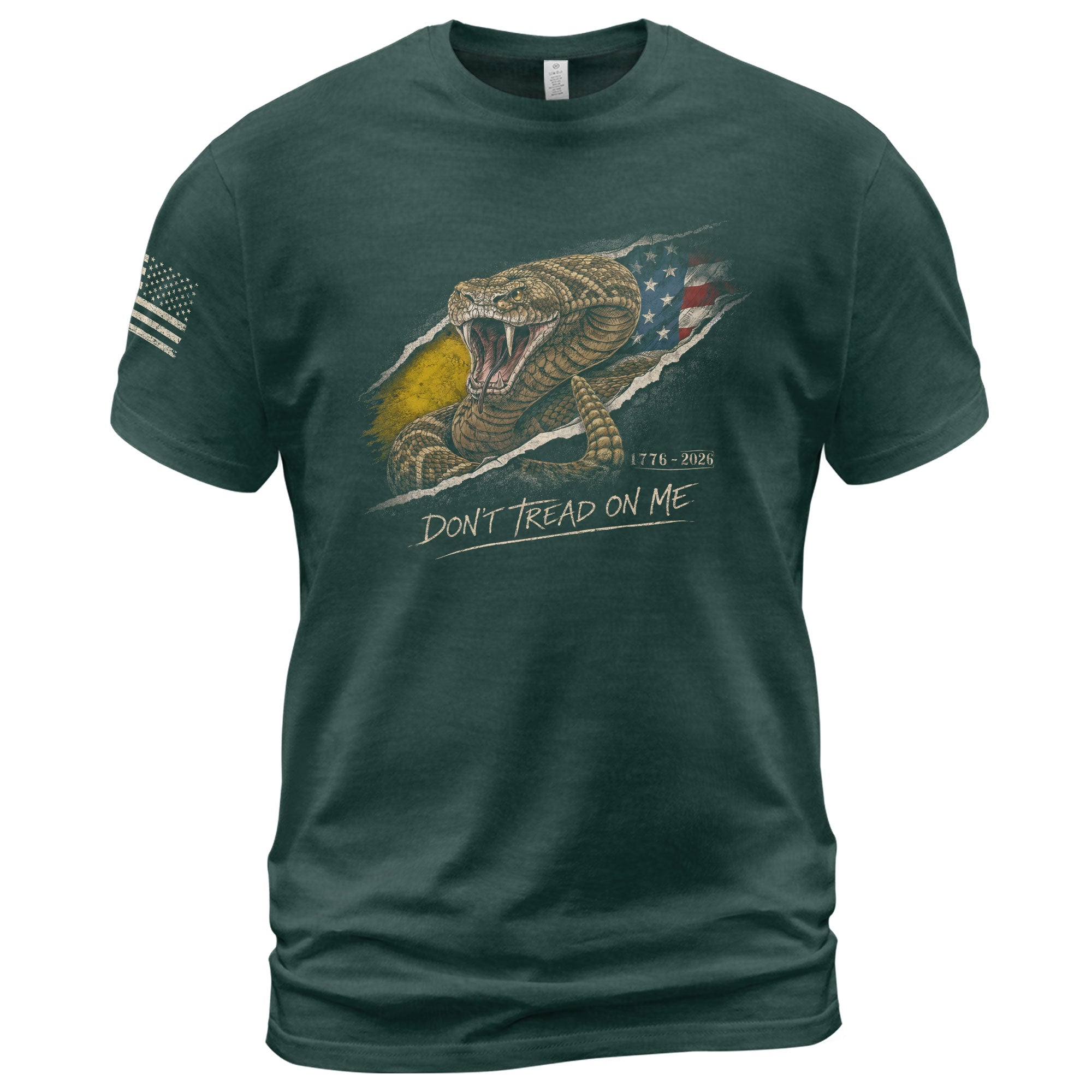 Don't Tread on Me America 250th Anniversary T-Shirt - 1776-2026 Gadsden Snake 250 Years Tee, Patriotic Freedom Shirt