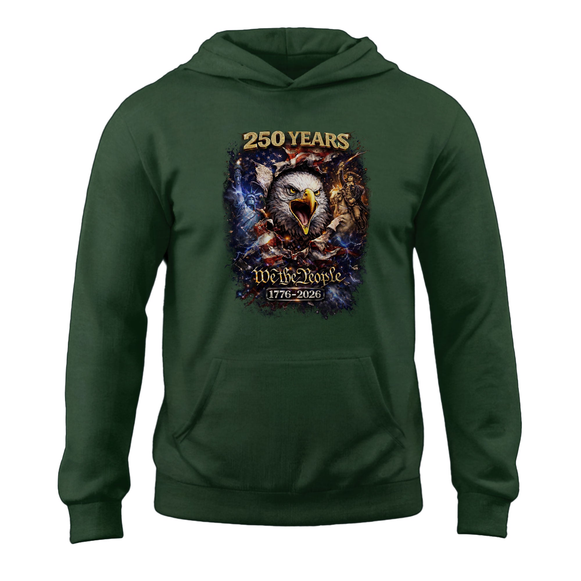 America 250th Anniversary Hoodie 1776-2026 – Eagle Statue of Liberty We The People Freedom Hoodie