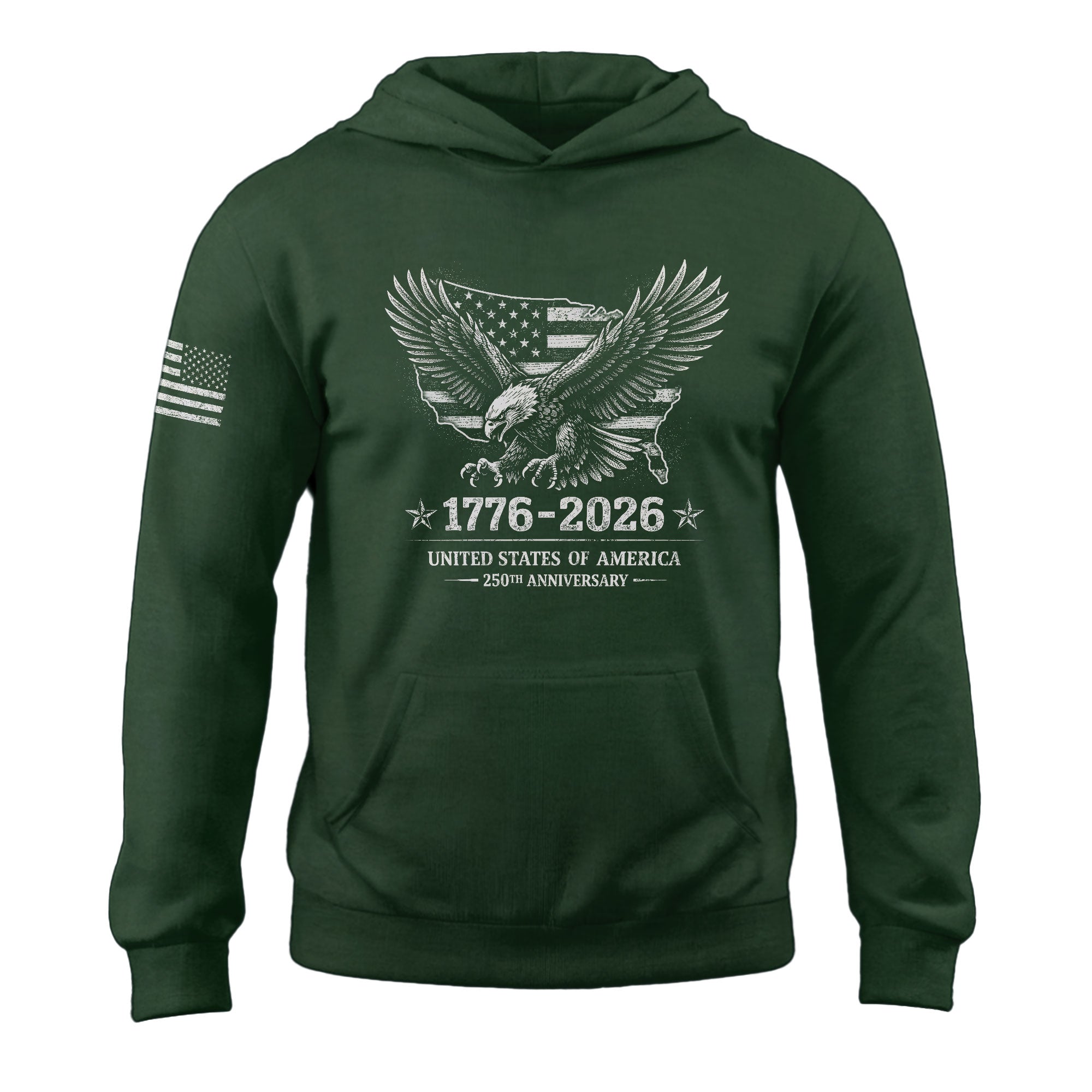 USA 250th Anniversary 1776-2026 Semiquincentennial Hoodie – Patriotic Eagle US Flag Heritage Men’s Hoodie