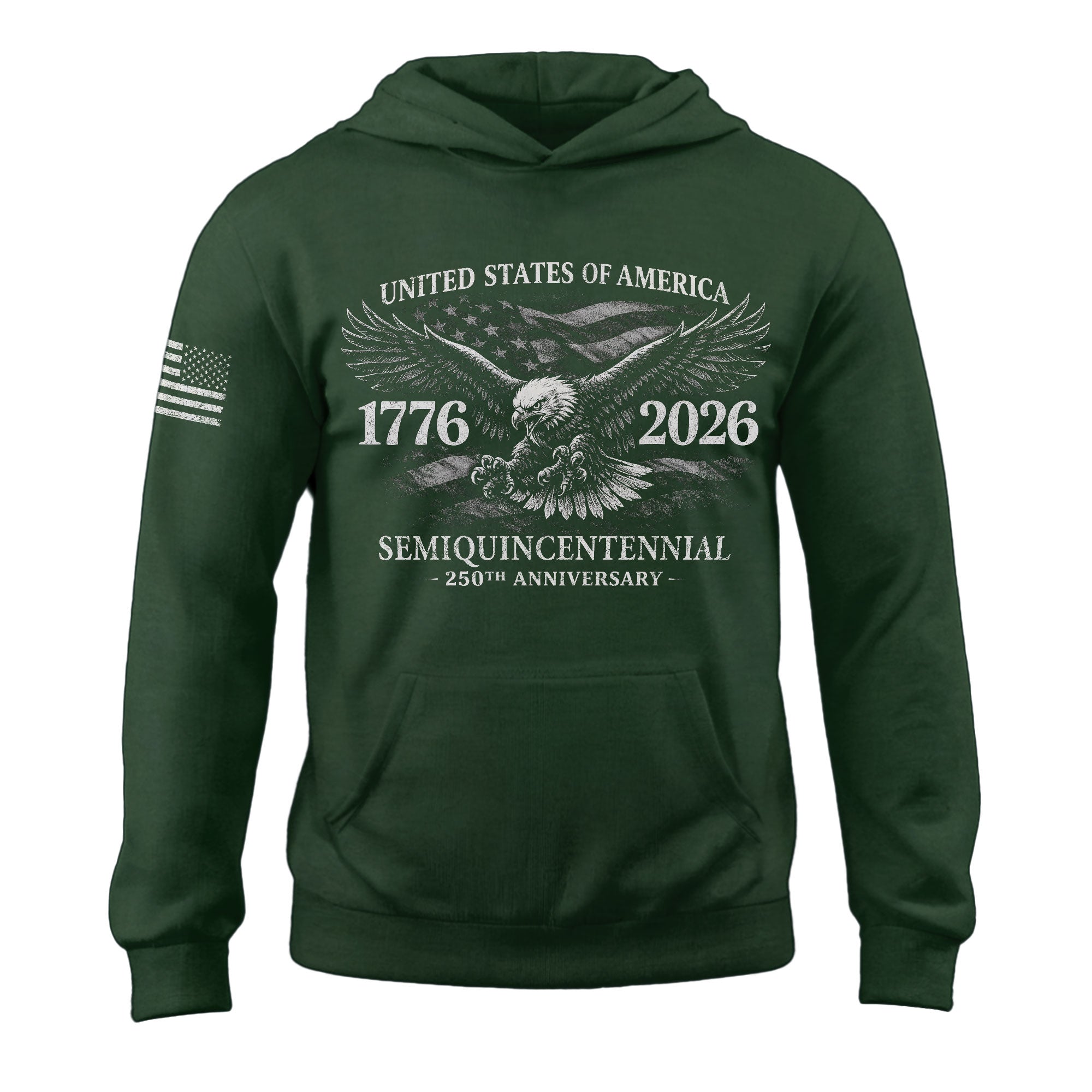 America 250th Anniversary 1776-2026 Semiquincentennial Hoodie – Patriotic Eagle Flag Freedom Men’s Clothing