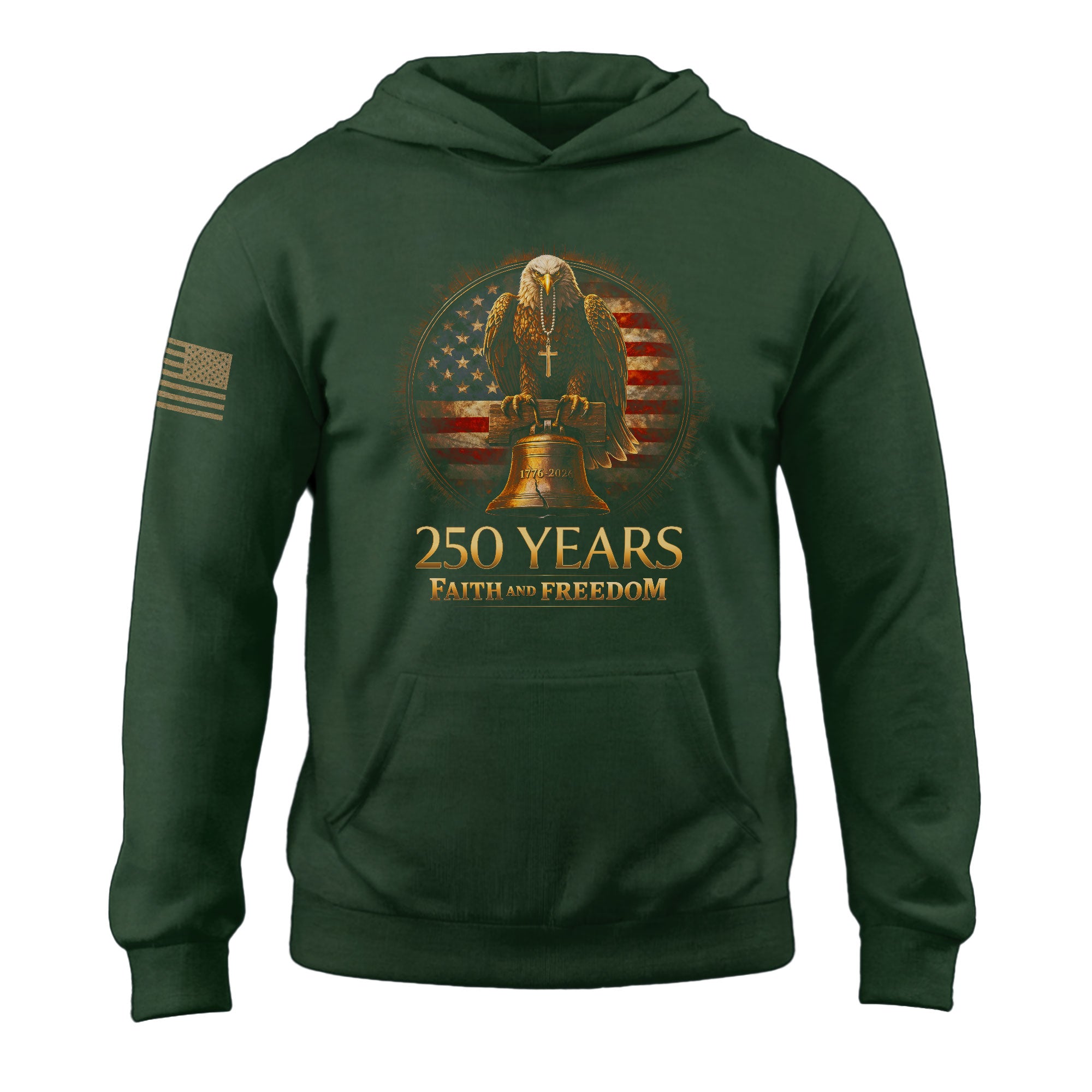 USA 250th Anniversary 1776-2026 Semiquincentennial Hoodie – Eagle Liberty Bell One Nation Under God 250 Years of Blessings Patriotic Hoodie