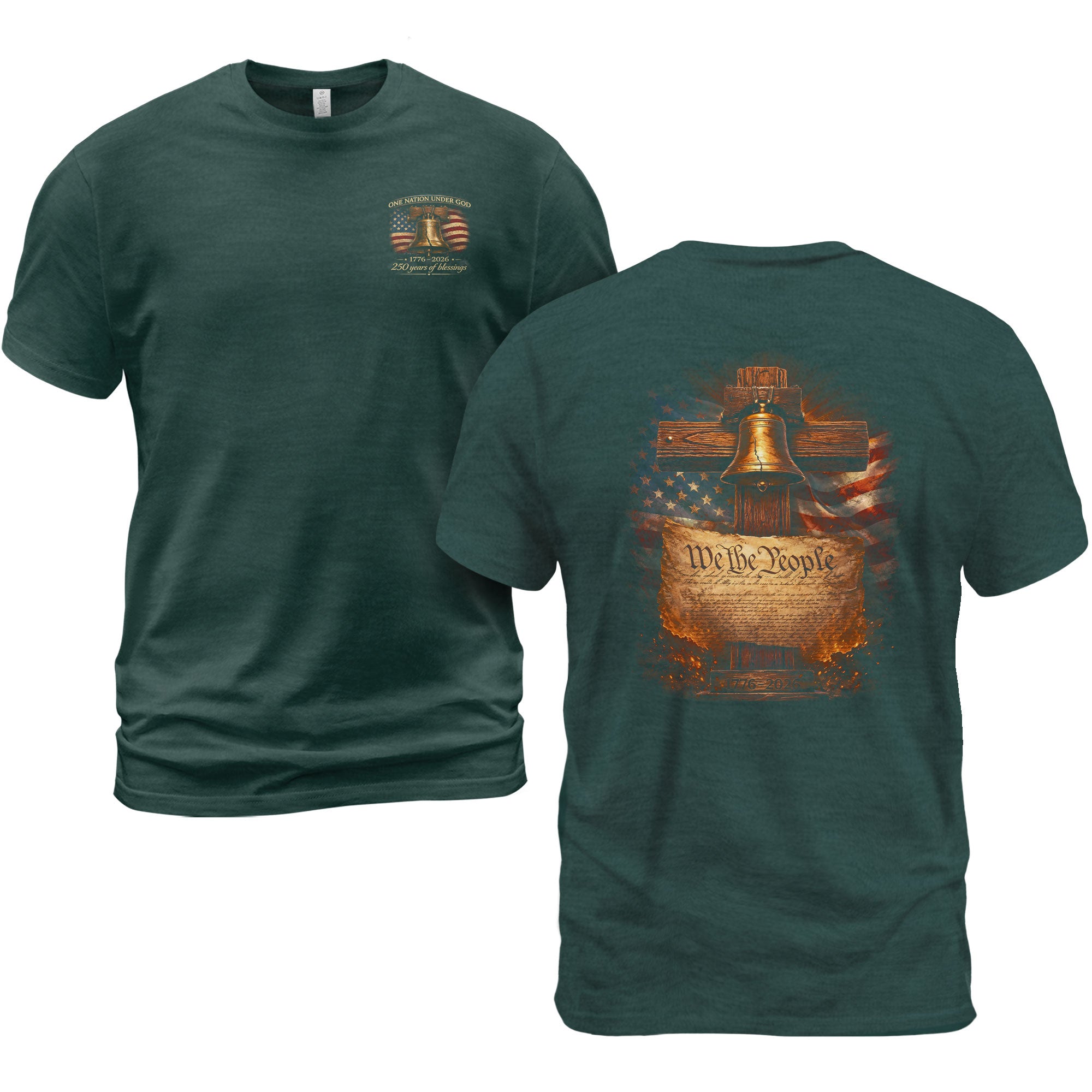 America 250th Anniversary T-Shirt 1776-2026 – We The People Liberty Bell & Cross 250th Birthday Tee