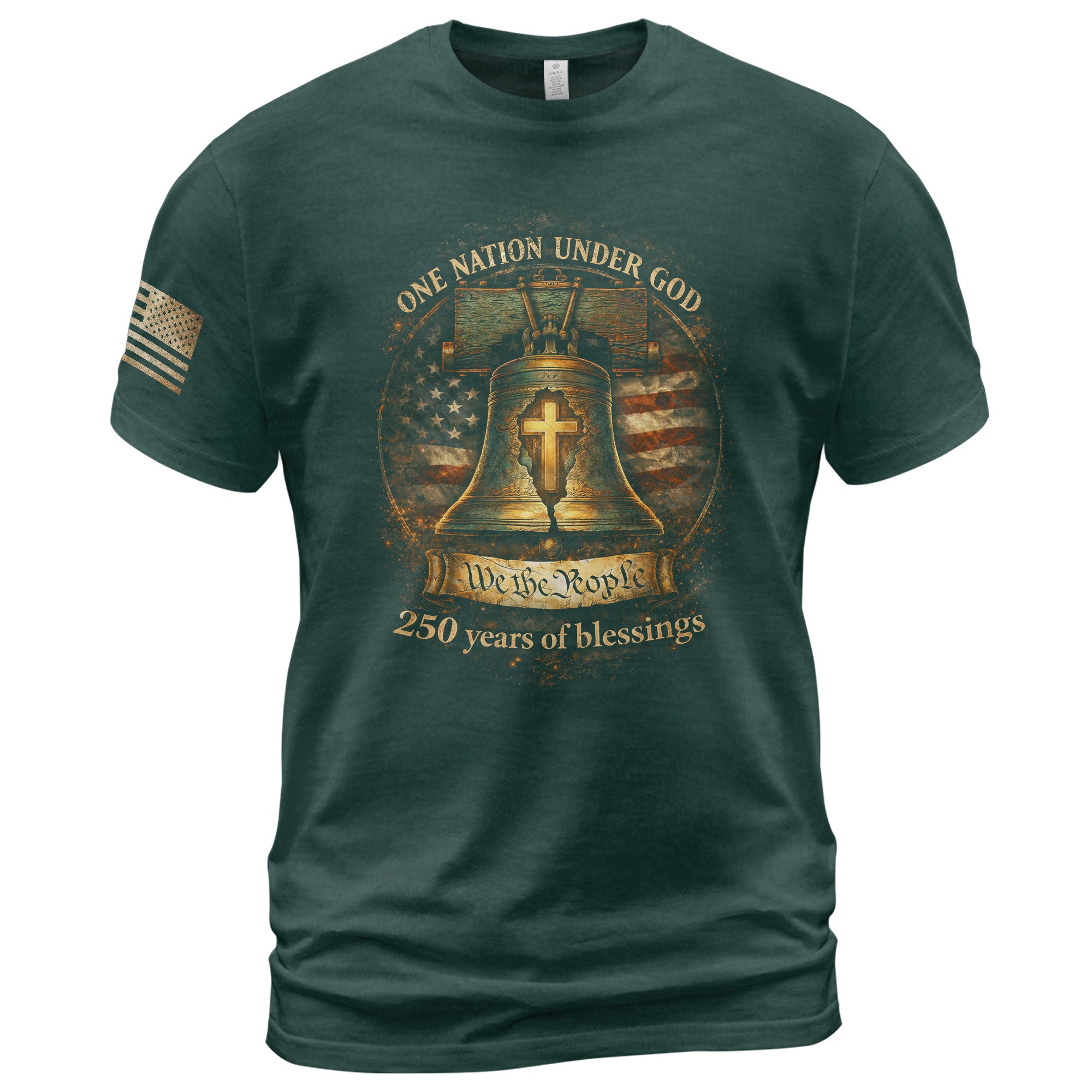 America 250th Anniversary 1776-2026 Shirt – We The People Liberty Bell One Nation Under God Christian Patriotic T-Shirt