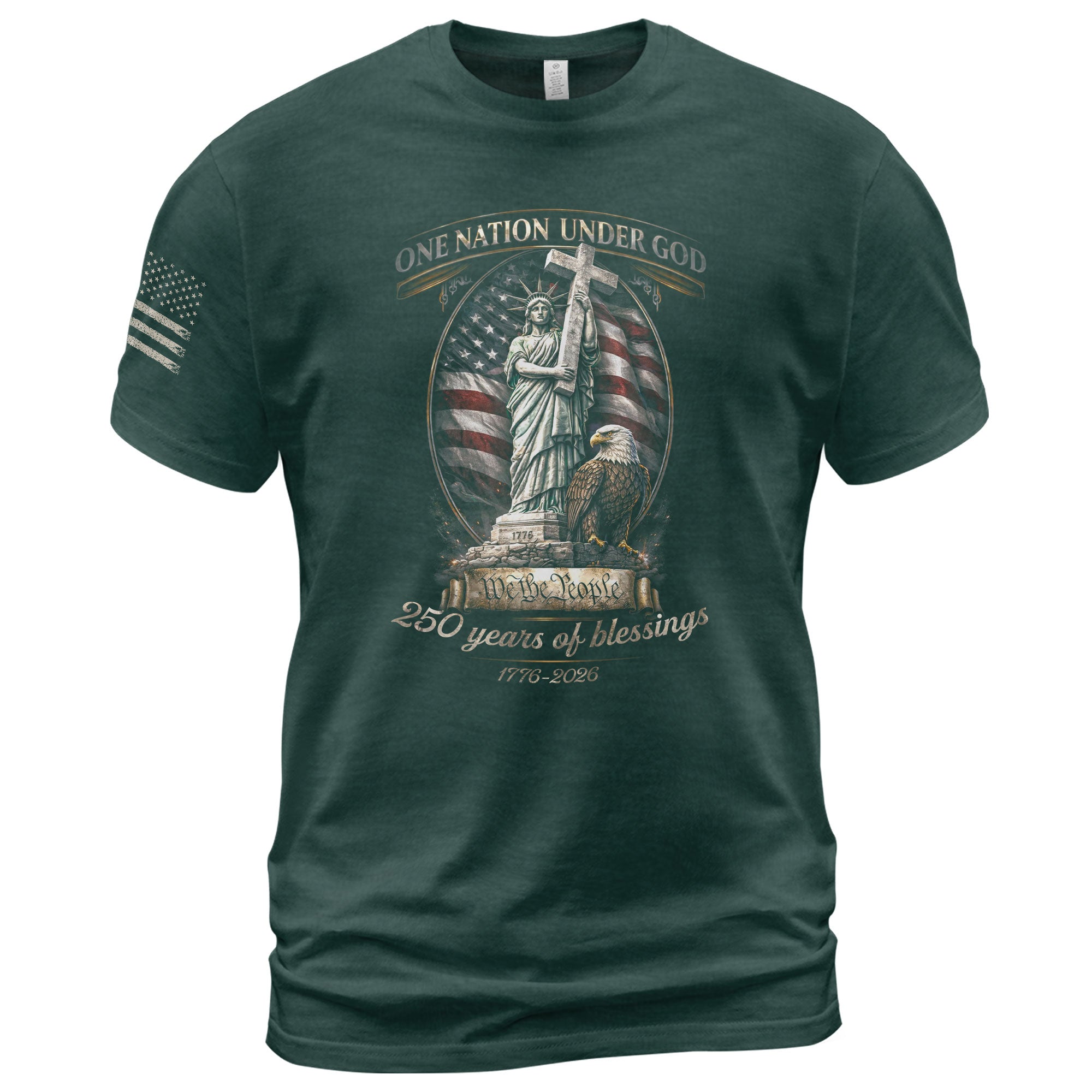 America 250th Anniversary 1776-2026 T-Shirt – We The People 250 Years of Blessings Bald Eagle Semiquincentennial Patriotic Shirt