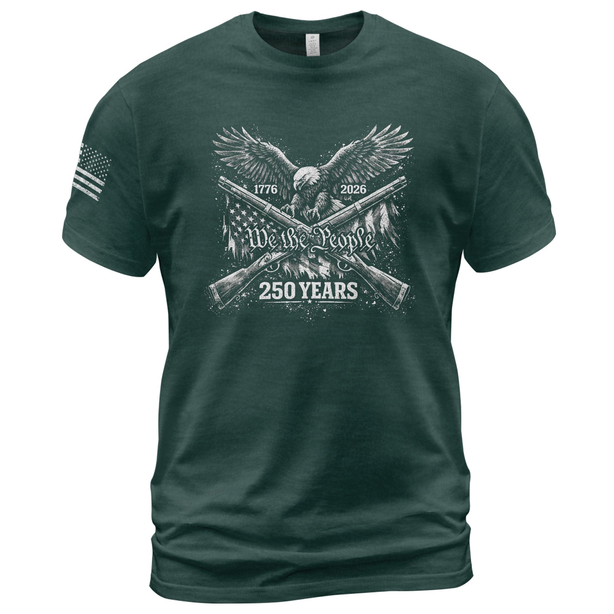 Semiquincentennial We The People 250 Years Eagle & Crossed Rifles Tribute Shirt