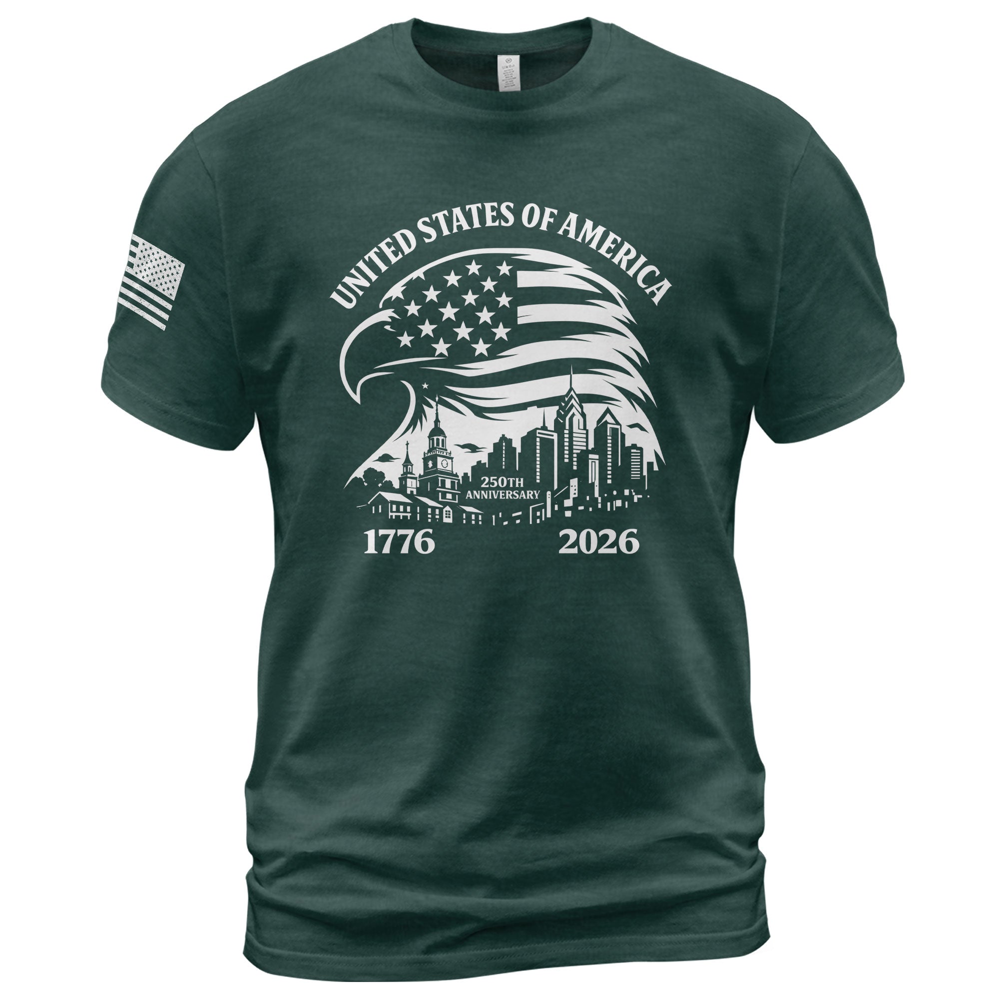 USA 250th Anniversary 1776-2026 T-Shirt – Eagle & American Flag Patriotic Freedom Mens Shirt