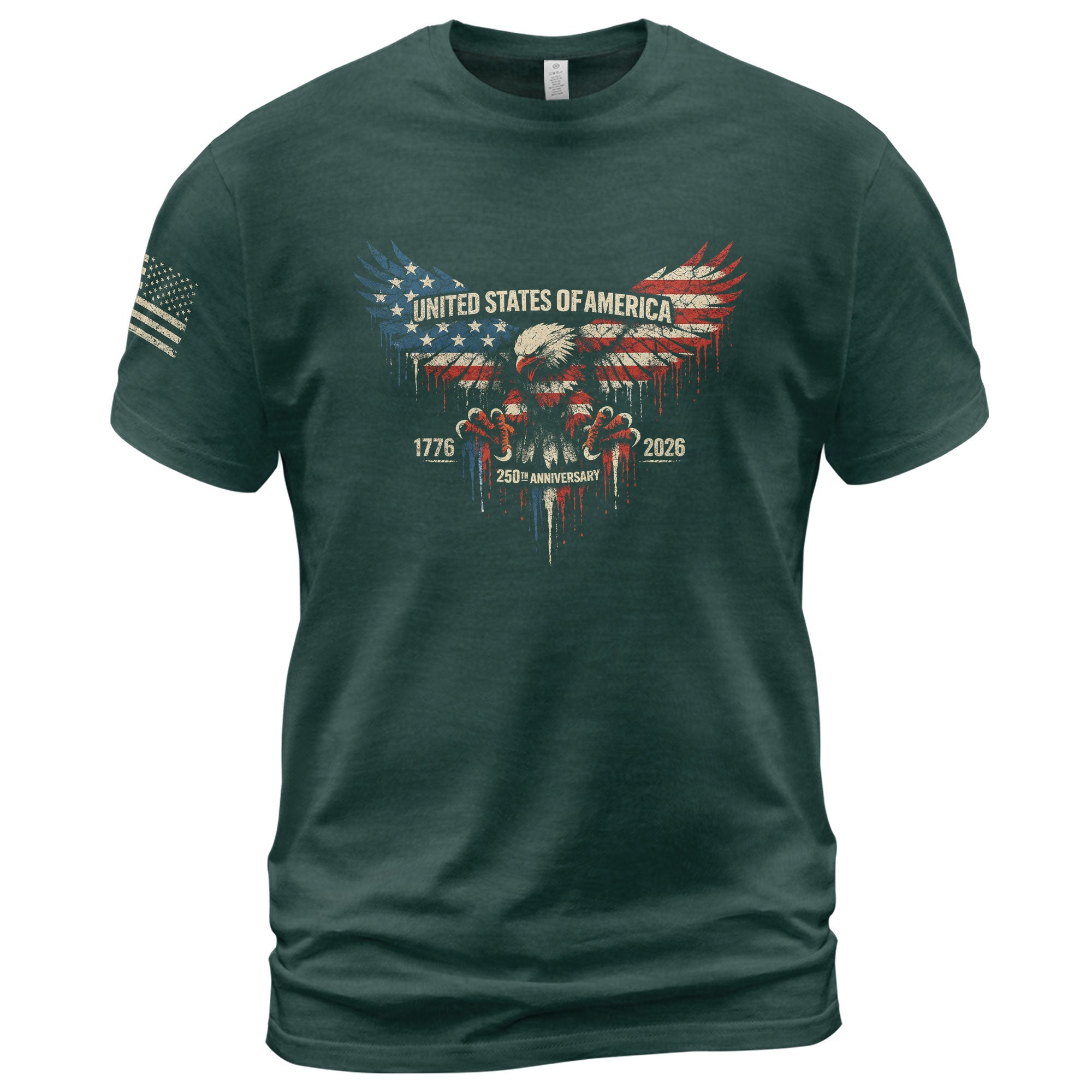 America 250th Anniversary 1776-2026 T-Shirt – USA Flag & Eagle Patriotic 250 Years of Freedom Tee