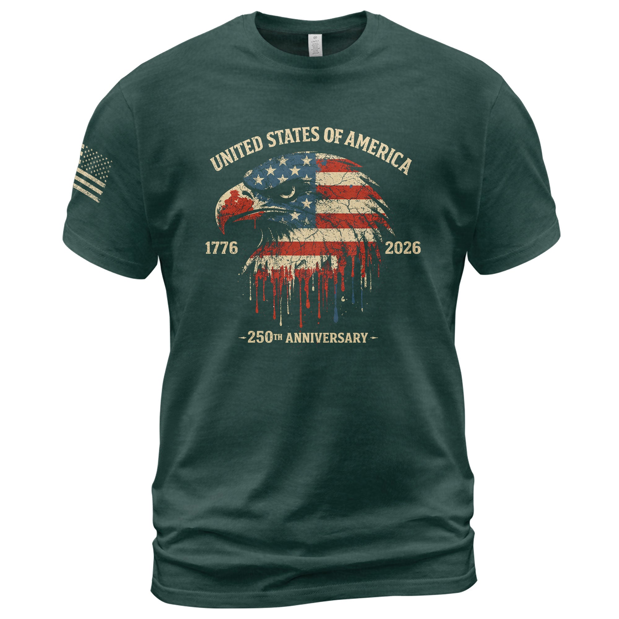 United States 250th Birthday 1776-2026 T-Shirt – USA Flag & Eagle Patriotic 250th Anniversary Graphic Tee