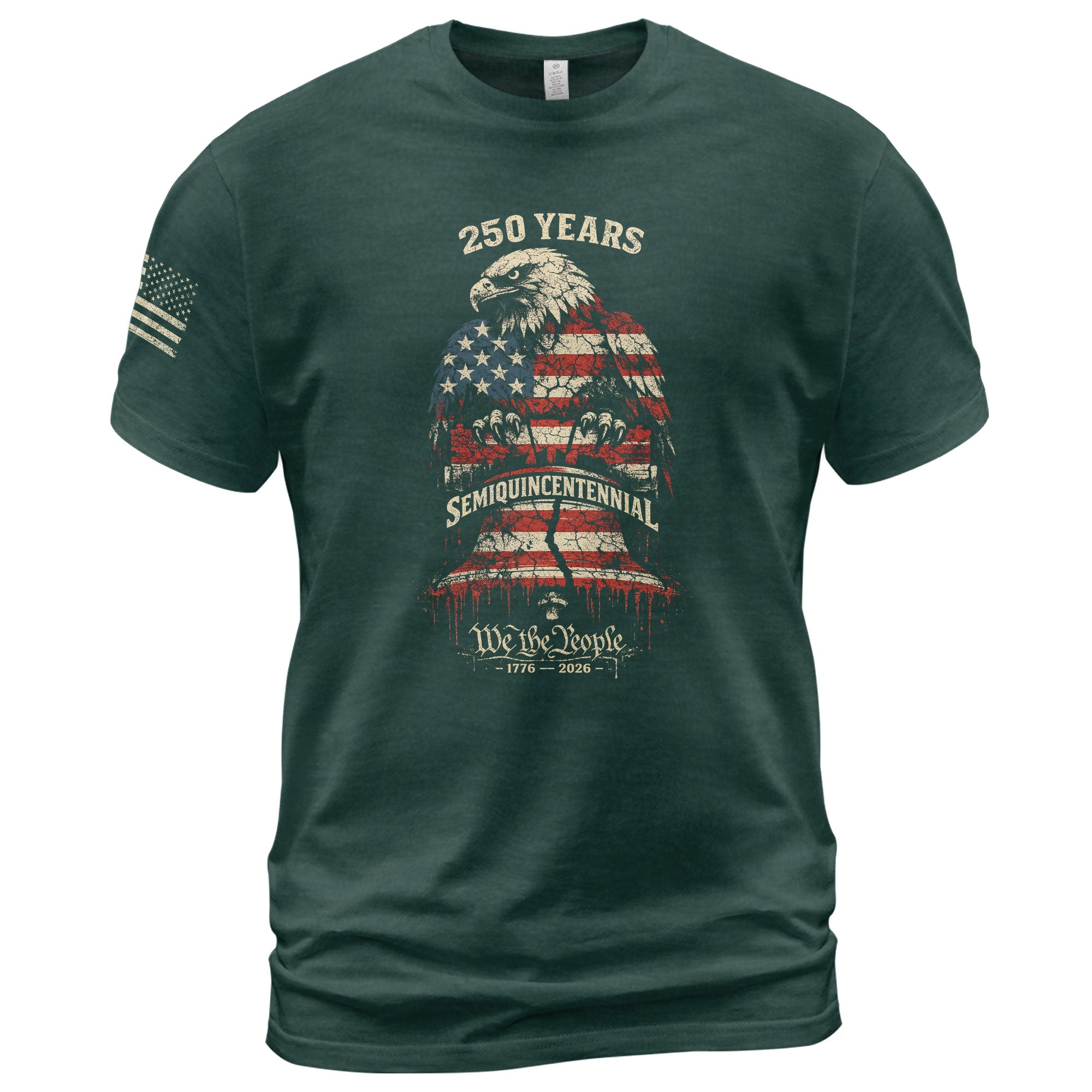 1776-2026 America 250th Anniversary T-Shirt – Liberty Bell & Eagle We The People Patriotic Mens Tee