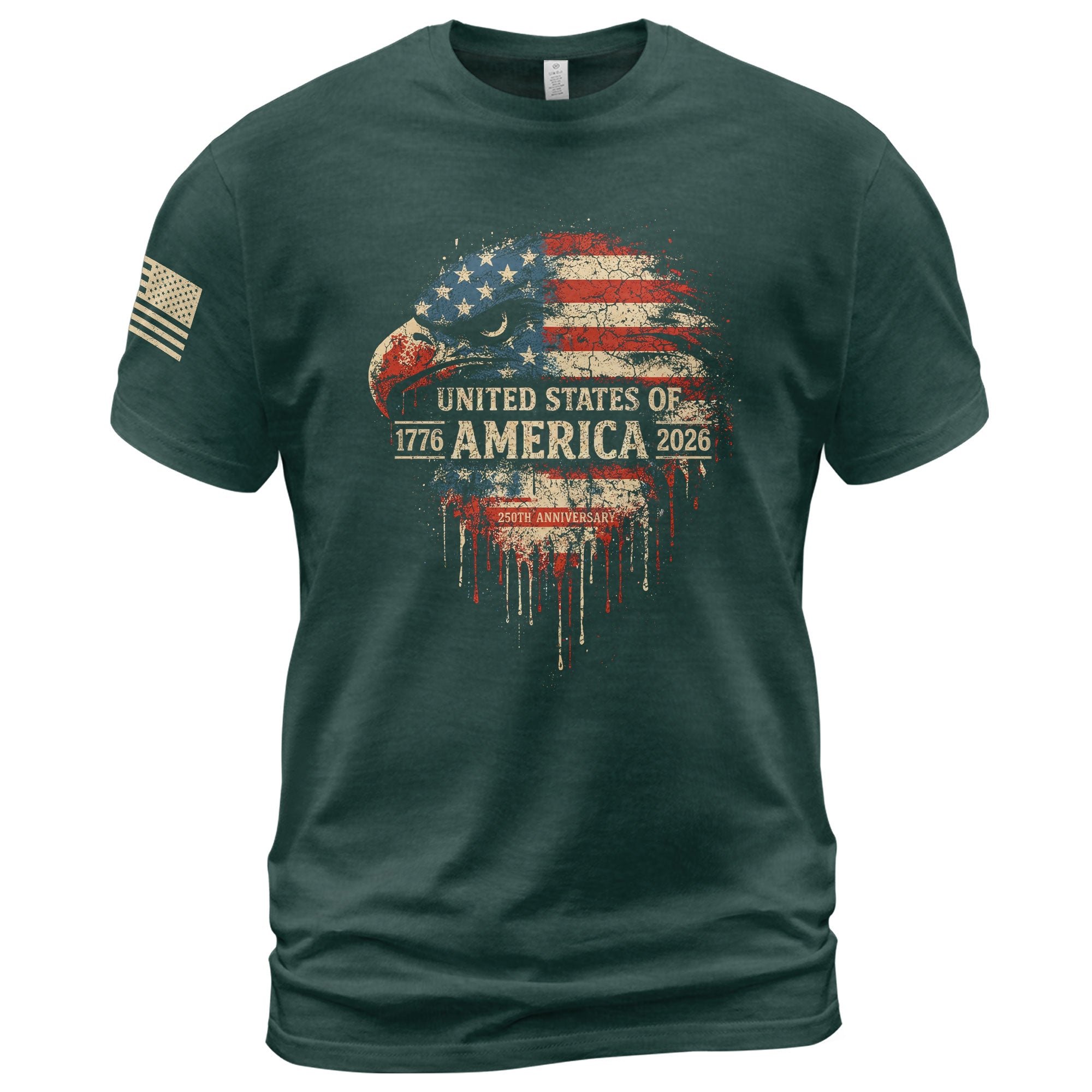United States 250th Birthday 1776-2026 T-Shirt – USA Flag & Eagle Freedom Patriotic Anniversary Tee