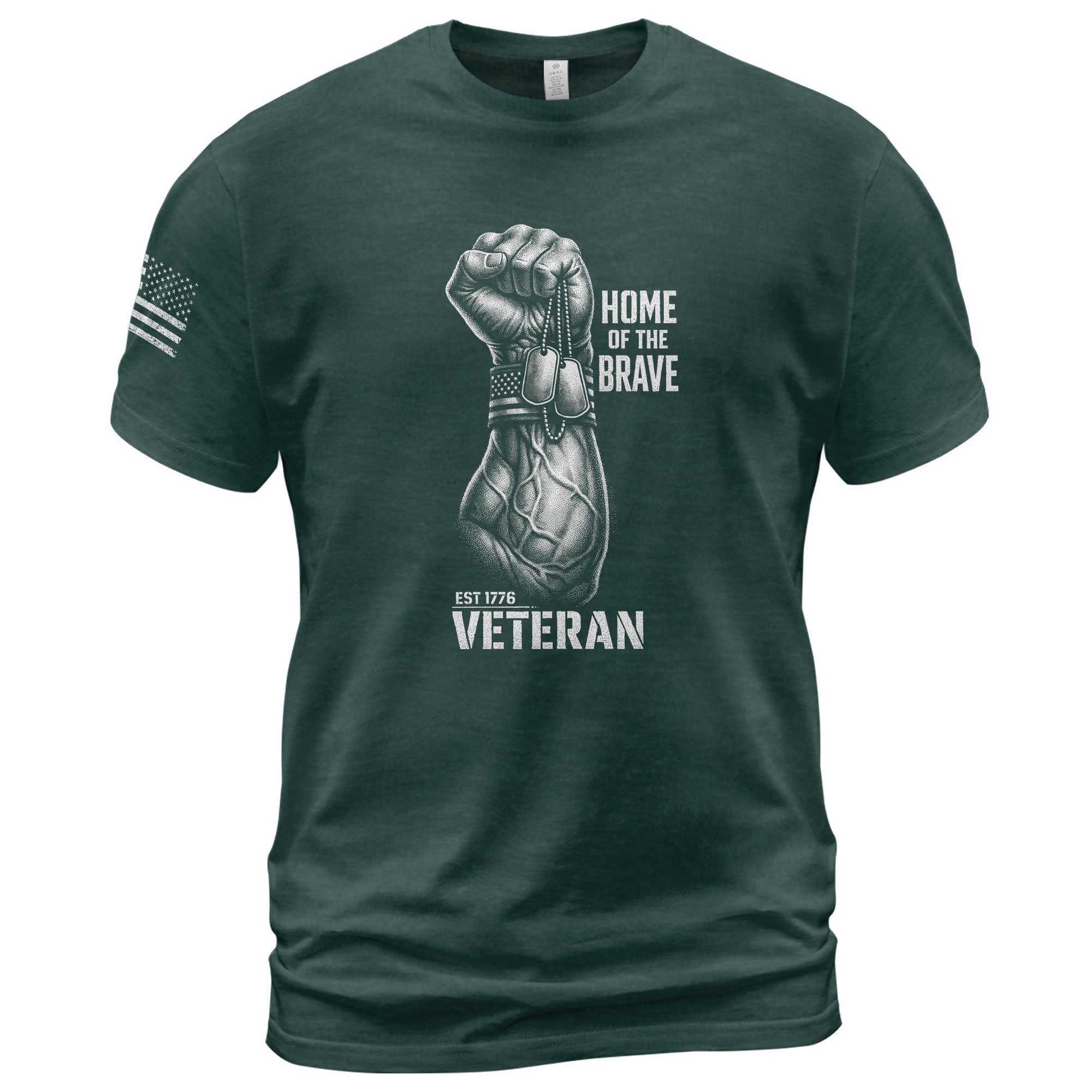 250 Years American Anniversary 1776-2026 Veteran T-Shirt – Home of the Brave USA Freedom Patriotic Mens Gift