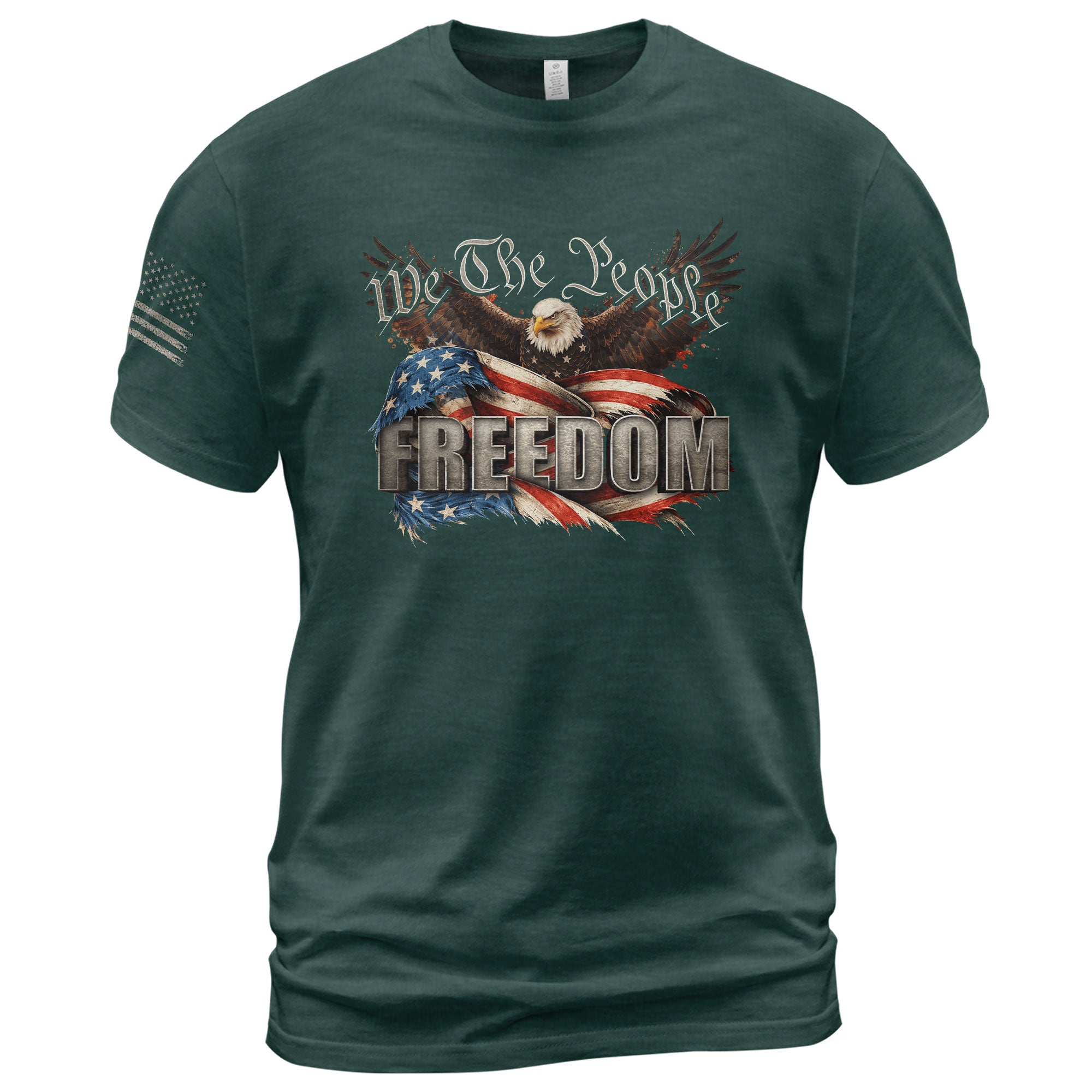American Pride Freedom T-Shirt 2D We The People Flag Eagle Patriotic Tee