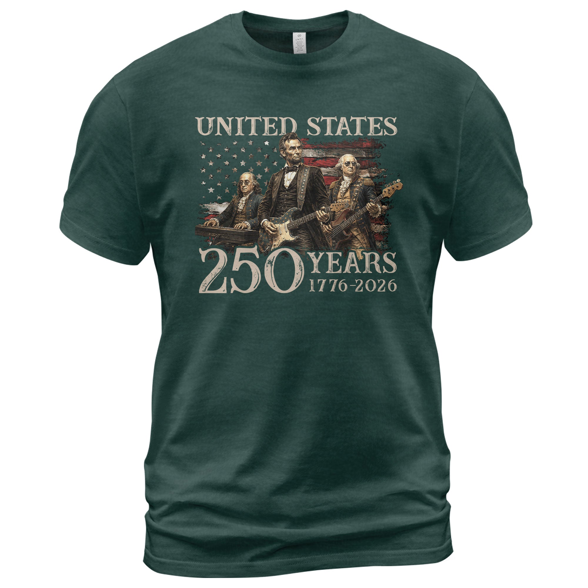 Graphic 1776-2026 Lincoln Presidents T Shirt - Patriotic Unisex Summer Wear Item - Rust Field Wear
