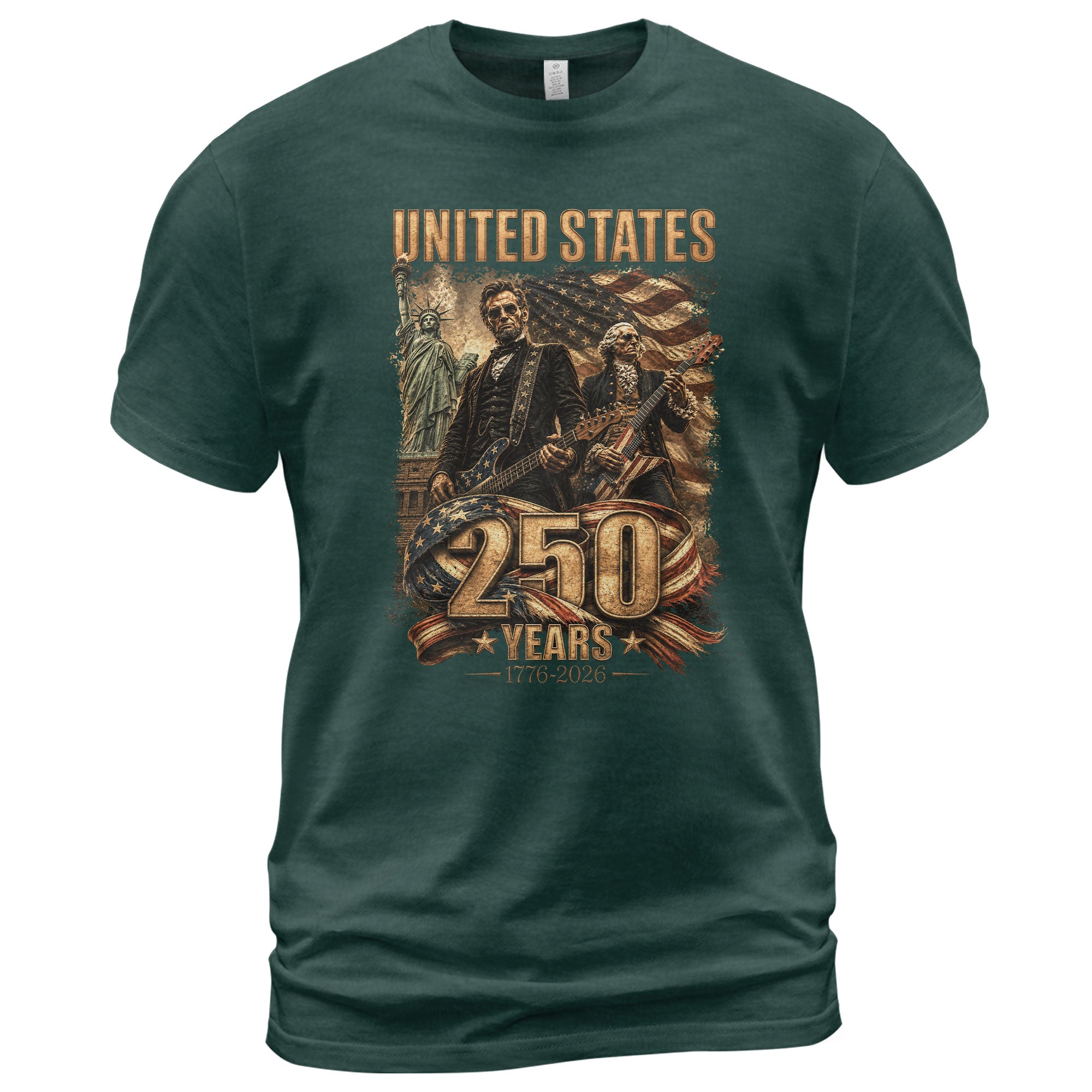 Patriotic 1776-2026 Presidents T Shirt - Lincoln Washington Graphic Unisex Top Item - Rust Field Wear