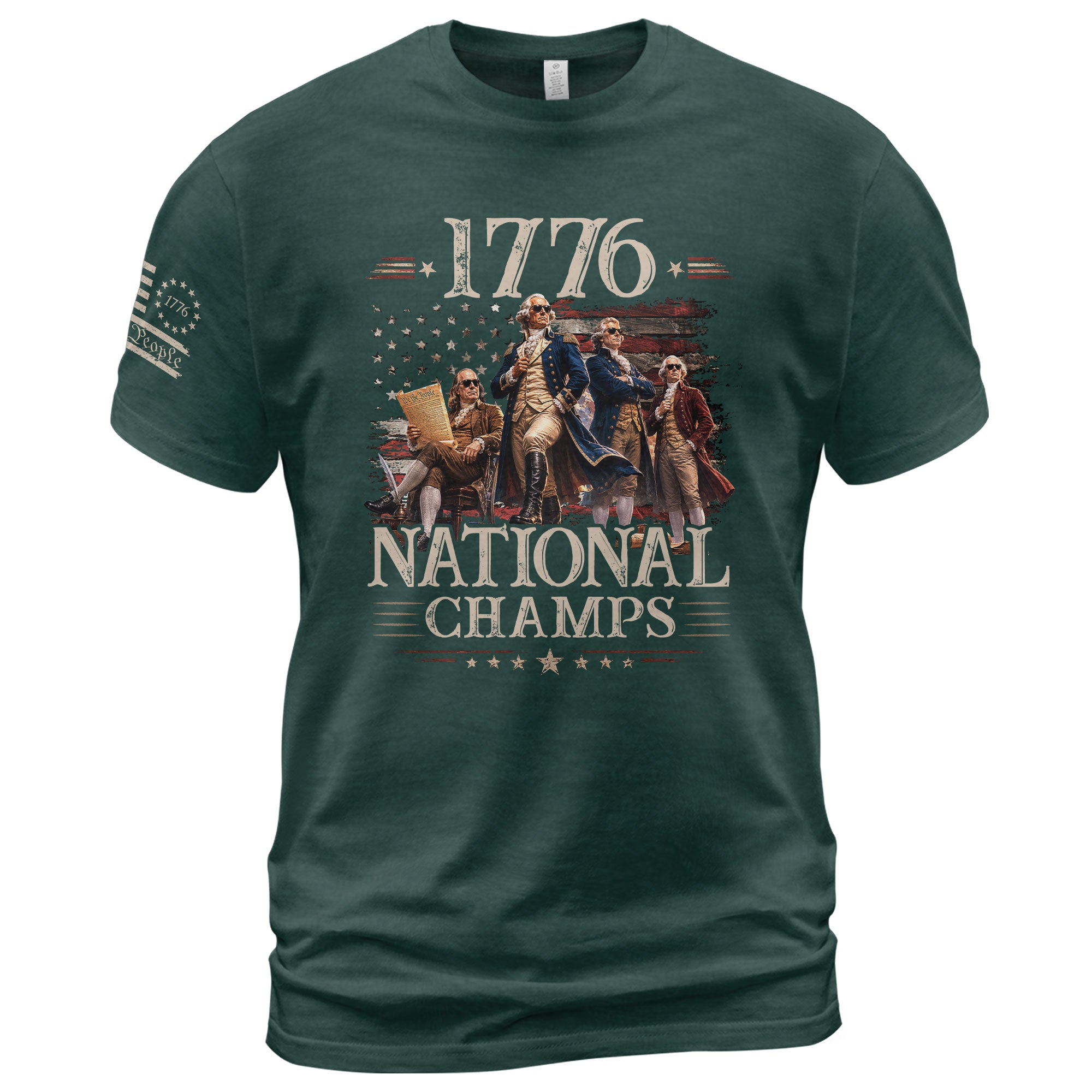 1776 National Champs Shirt Retro Independence Day Men American Pride Graphic Tee