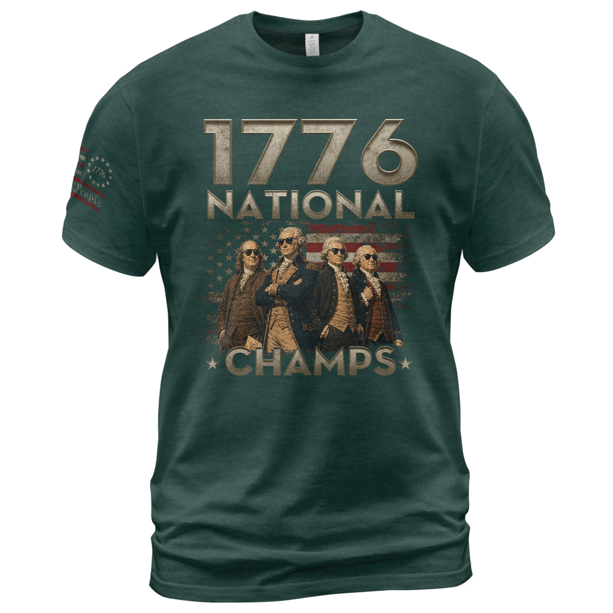 1776 National Champs Shirt Retro Independence Day American Pride Men Cool Graphic Tee