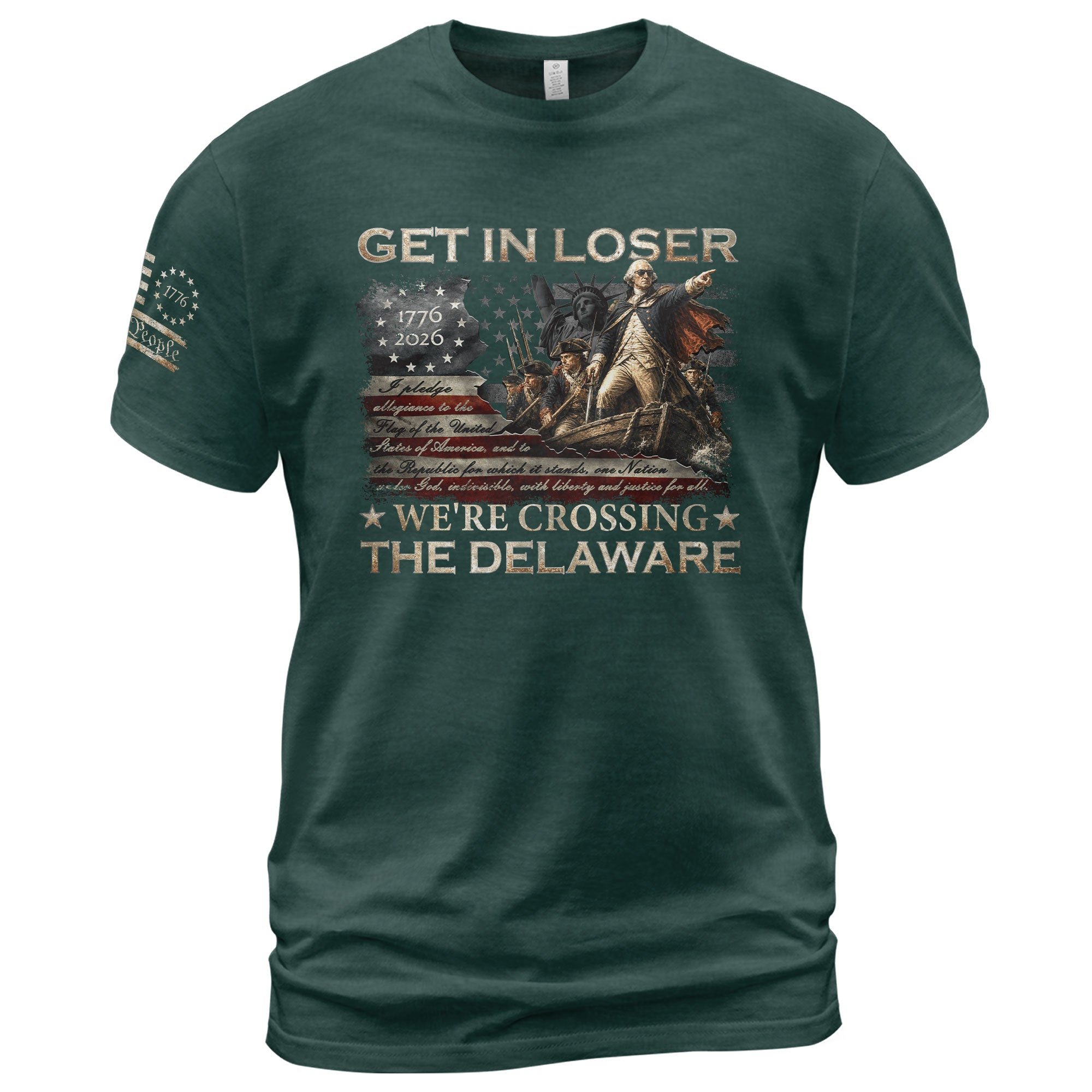 The Delaware Crossing Patriotic Tee - Historic 1776-2026 Commemorative Cotton Apparel