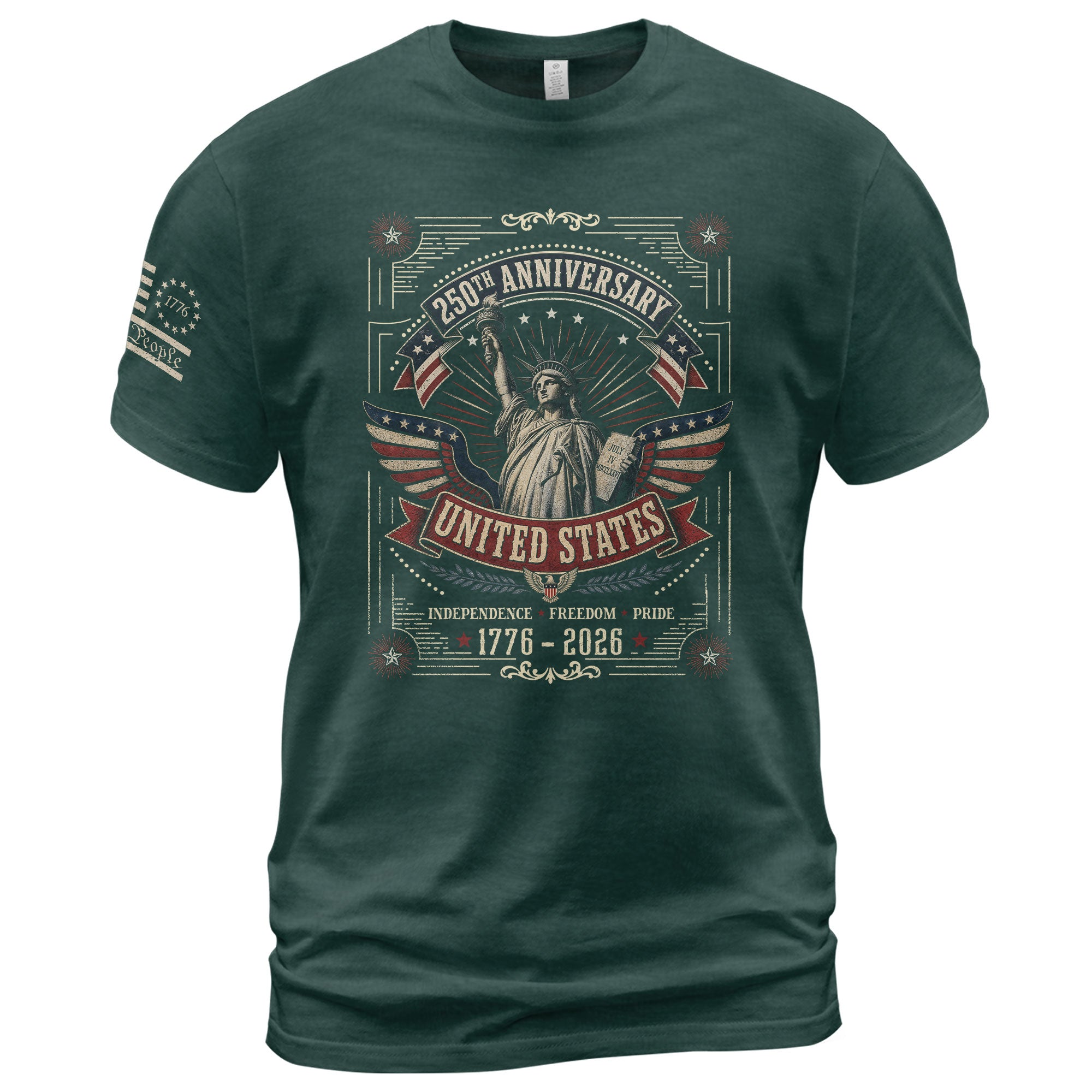 Statue of Liberty 250th Anniversary Shirt 1776-2026 United States Patriotic Graphic Tee