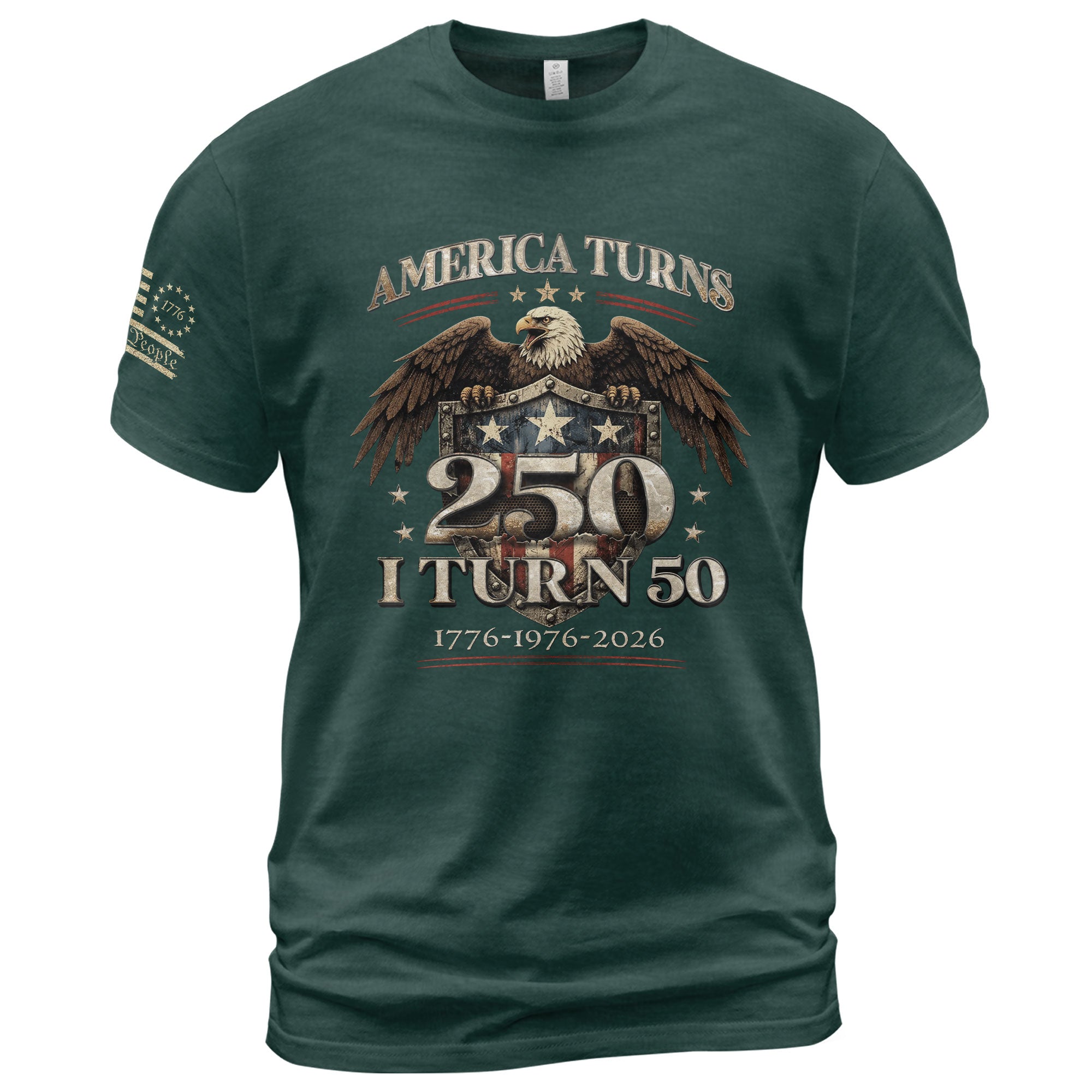 50th Birthday T-Shirt 1976 Vintage Eagle Graphic Tee Patriotic Gift for Men Women 2026