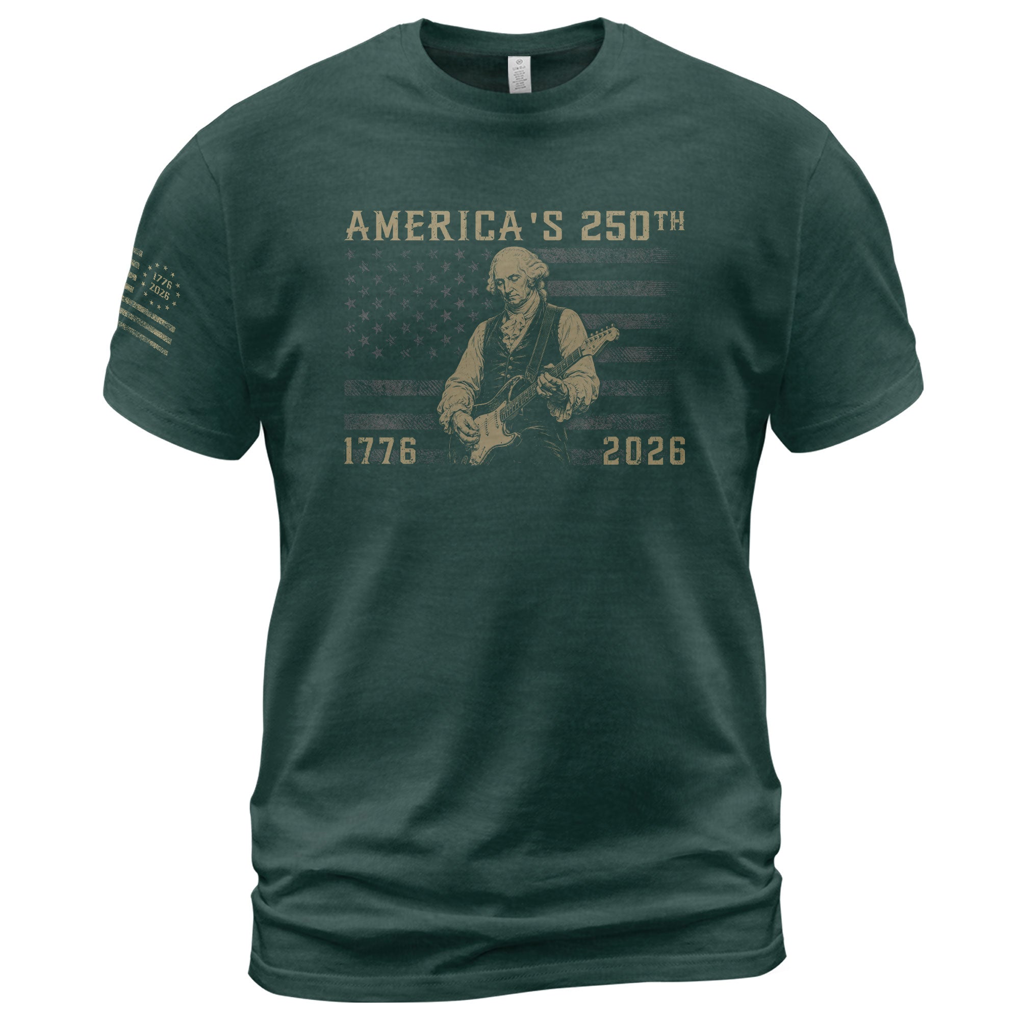 America's 250th George Washington Playing Guitar Patriotic Flag 1776-2026 Shirt