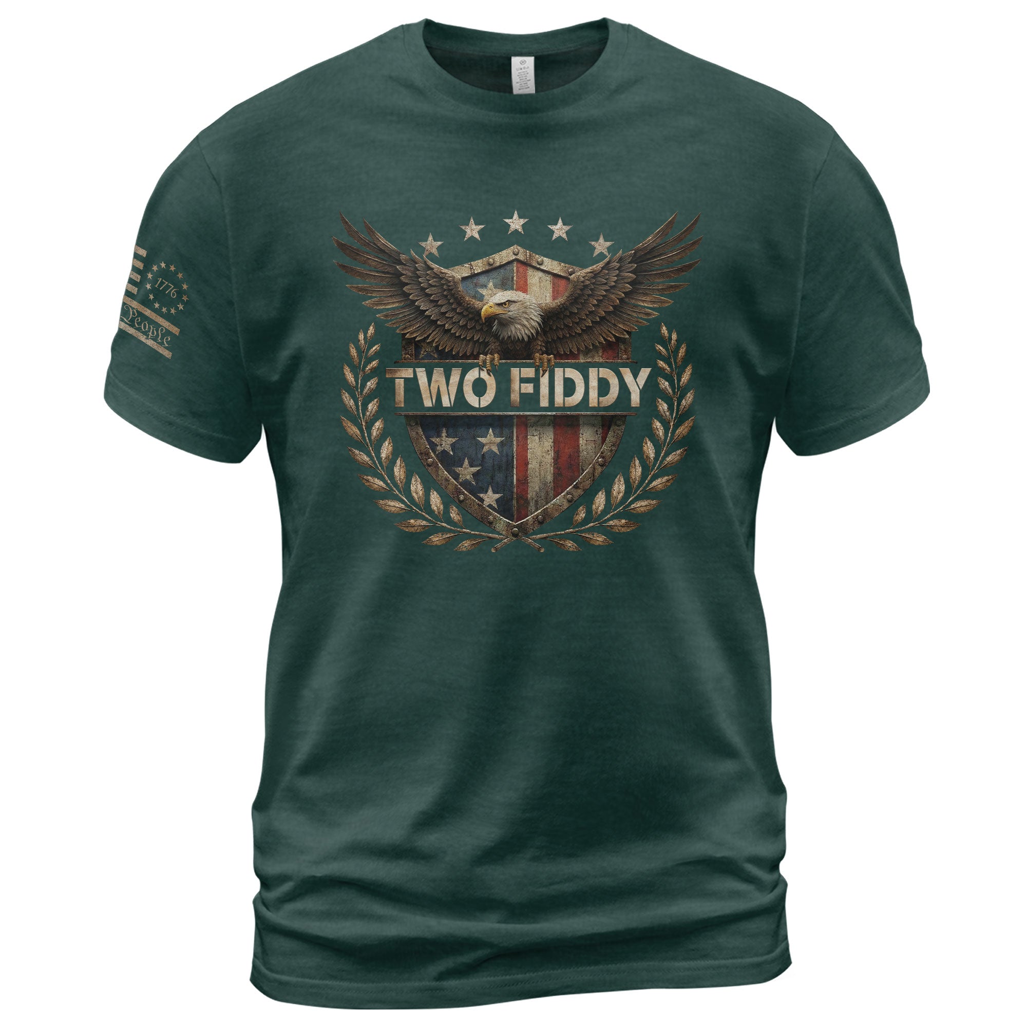 Two Fiddy Patriotic Eagle Graphic Tee - Vintage 250th Anniversary American Heritage Shirt