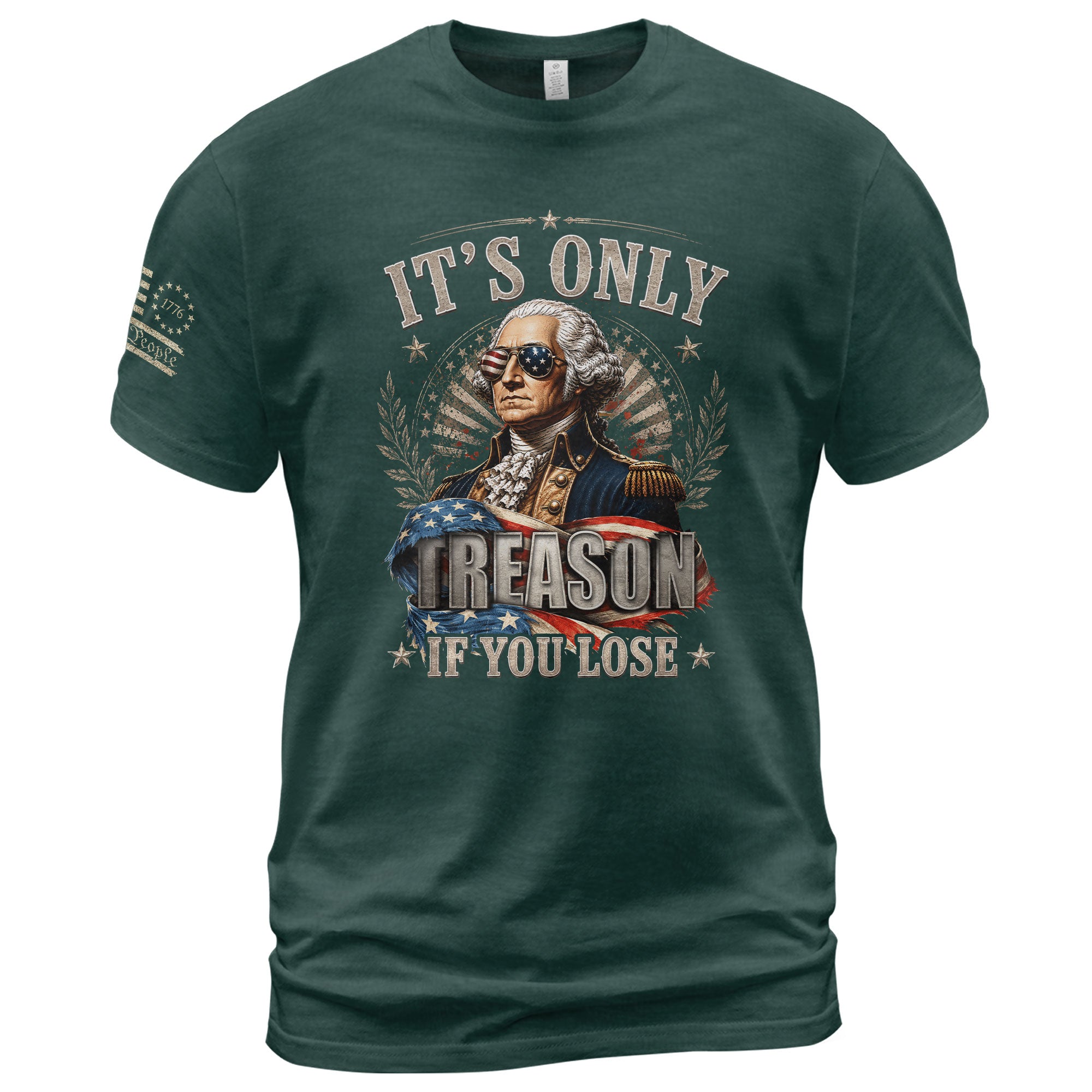 Vintage Style Patriotic T-Shirt - It’s Only Treason If You Lose Liberty Bell Design