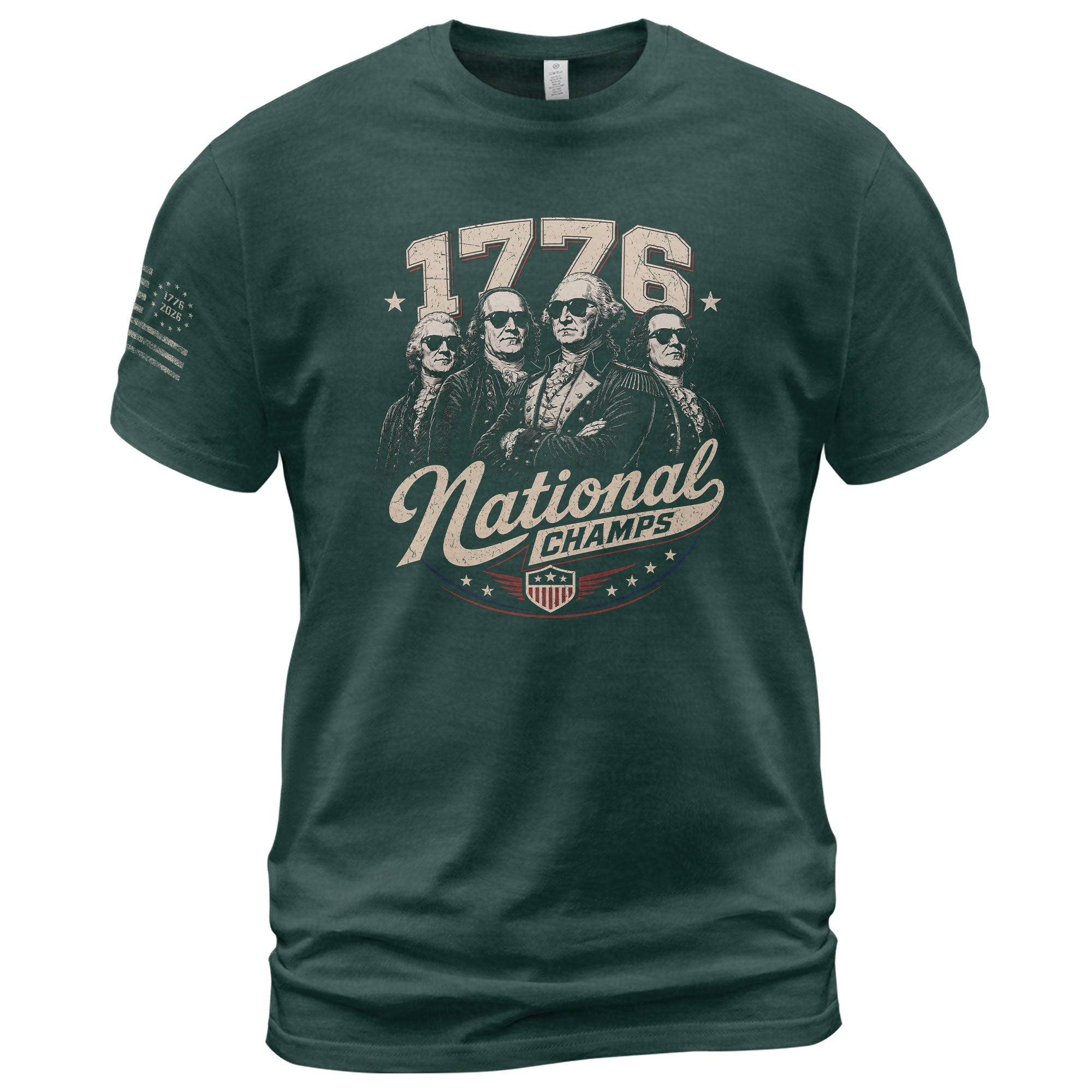 1776 National Champs Patriotic Top - Vintage Style Founding Fathers Graphic Shirt