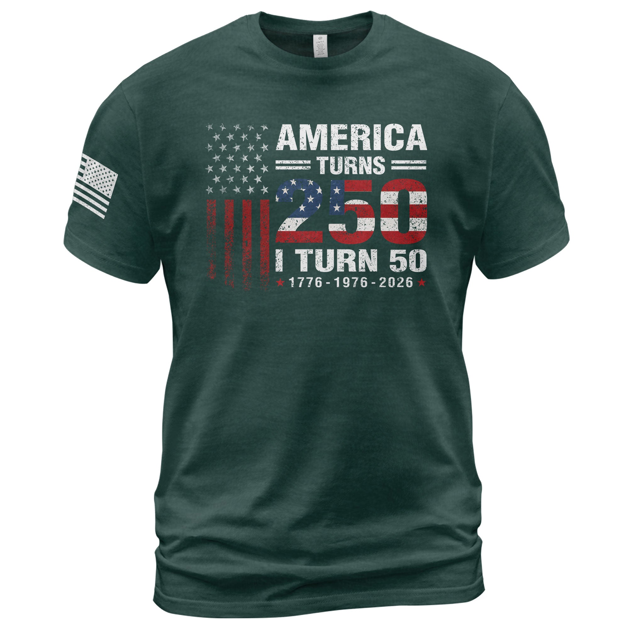 Vintage Style 250 & 50 Birthday Shirt: 1776-2026 Patriotic Anniversary Graphic Tee