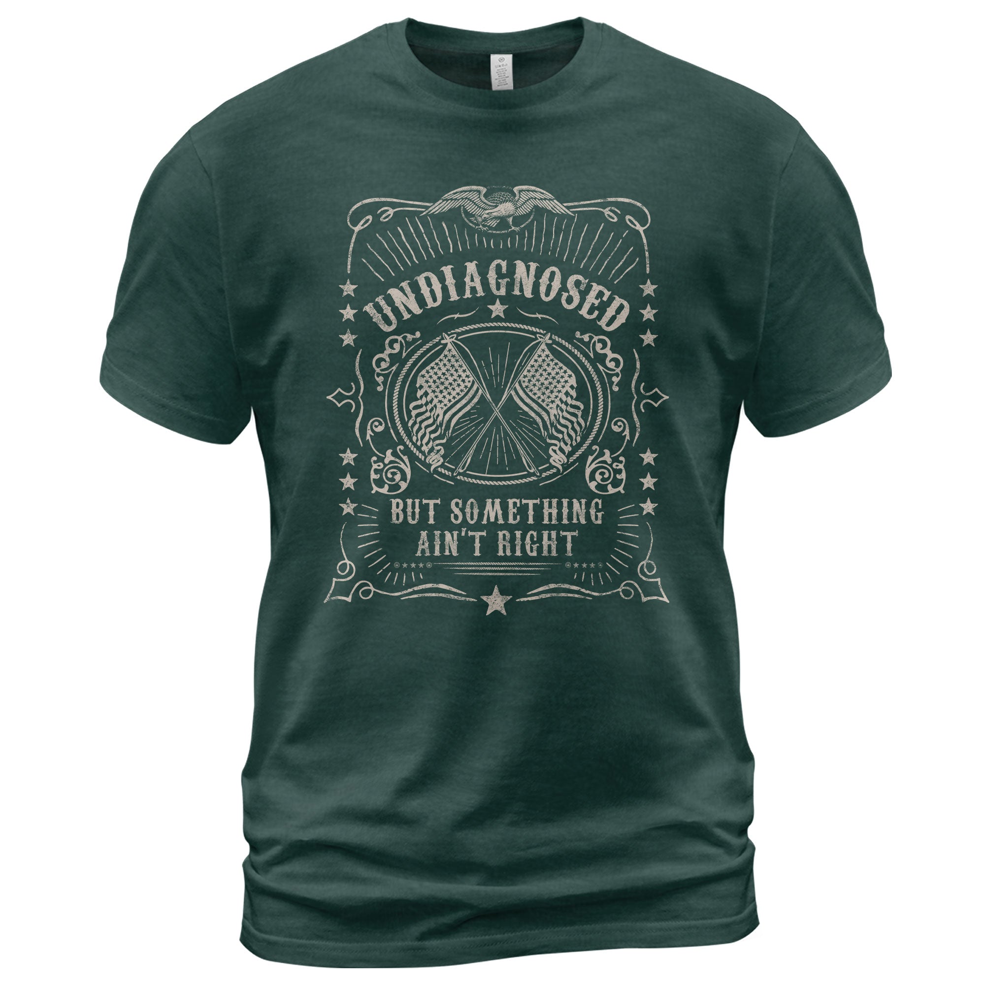Undiagnosed But Something Ain't Right Graphic Tee Vintage Eagle Flag Patriotic Shirt