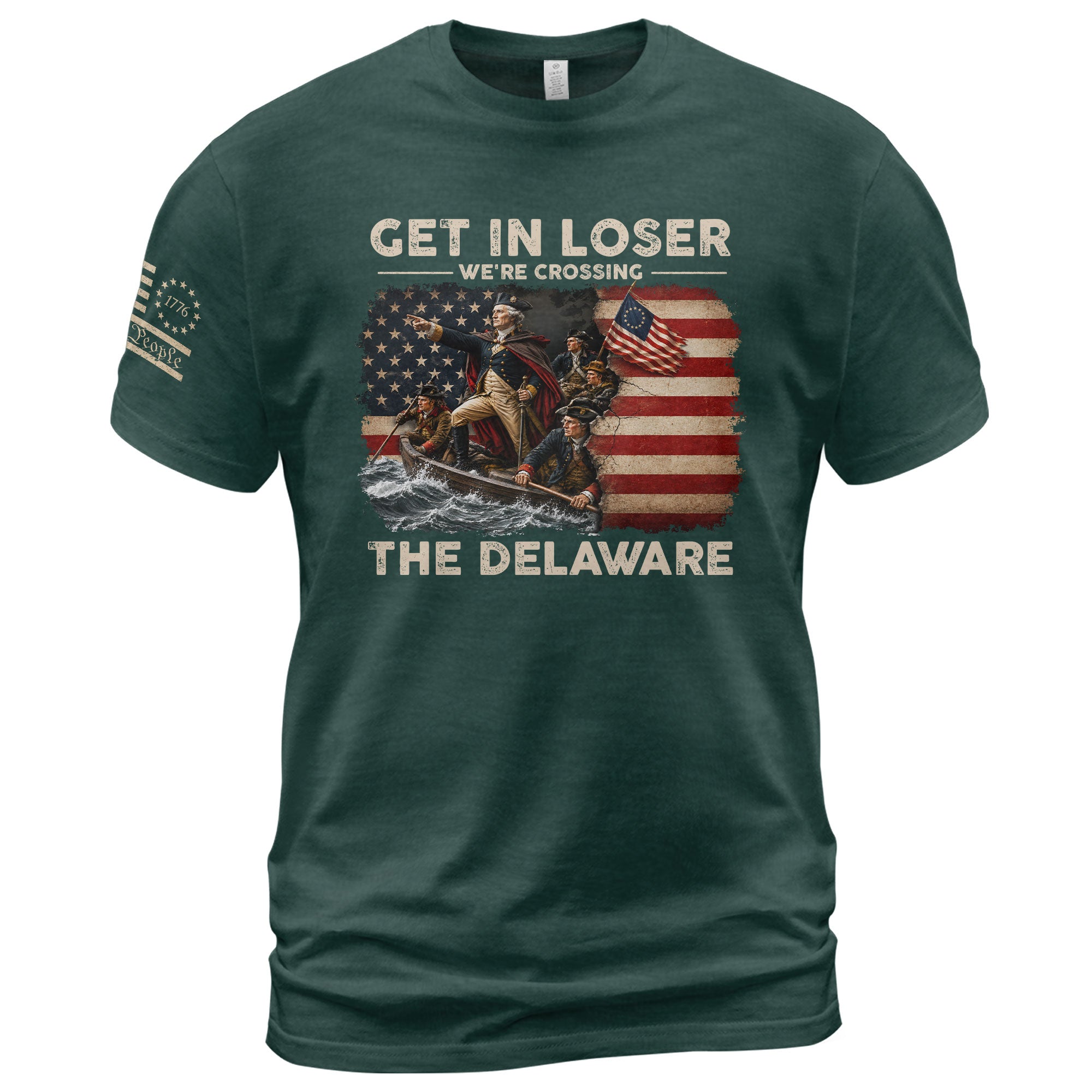 Get In Loser We're Crossing The Delaware Shirt Funny George Washington Historical Tee