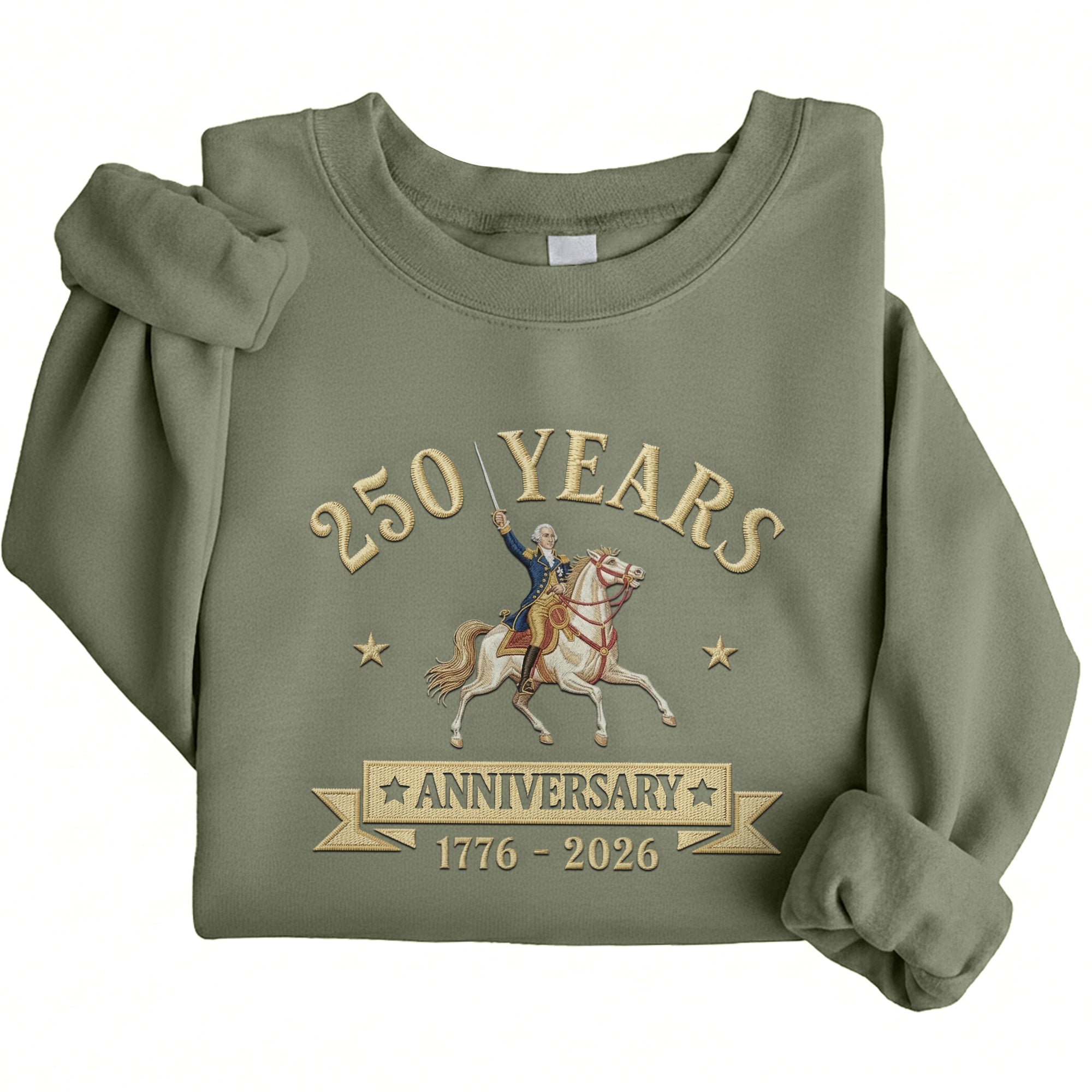 Embroidered American Semiquincentennial 250th Anniversary 250 Years Sweatshirt 1776-2026 Patriotic Pride