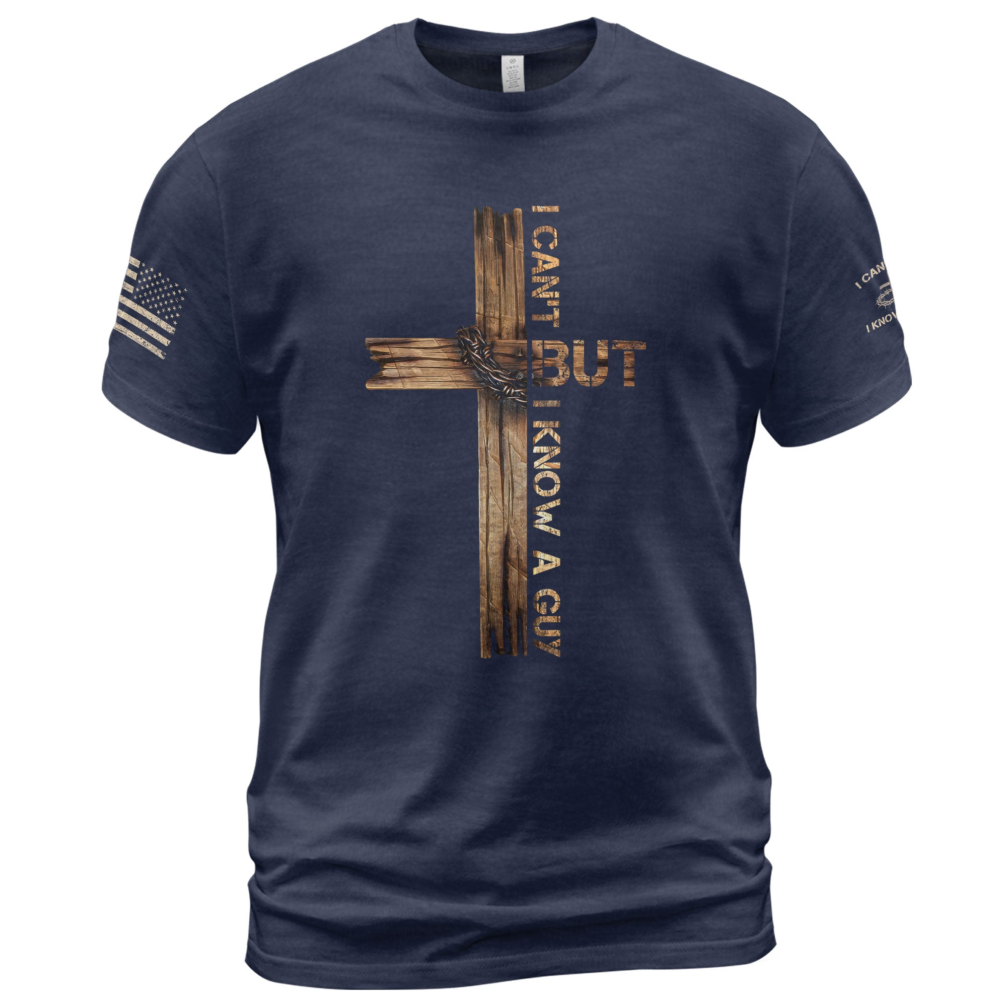 I Can’t But I Know a Guy T-Shirt – Bold Christian Cross Shirt for Men