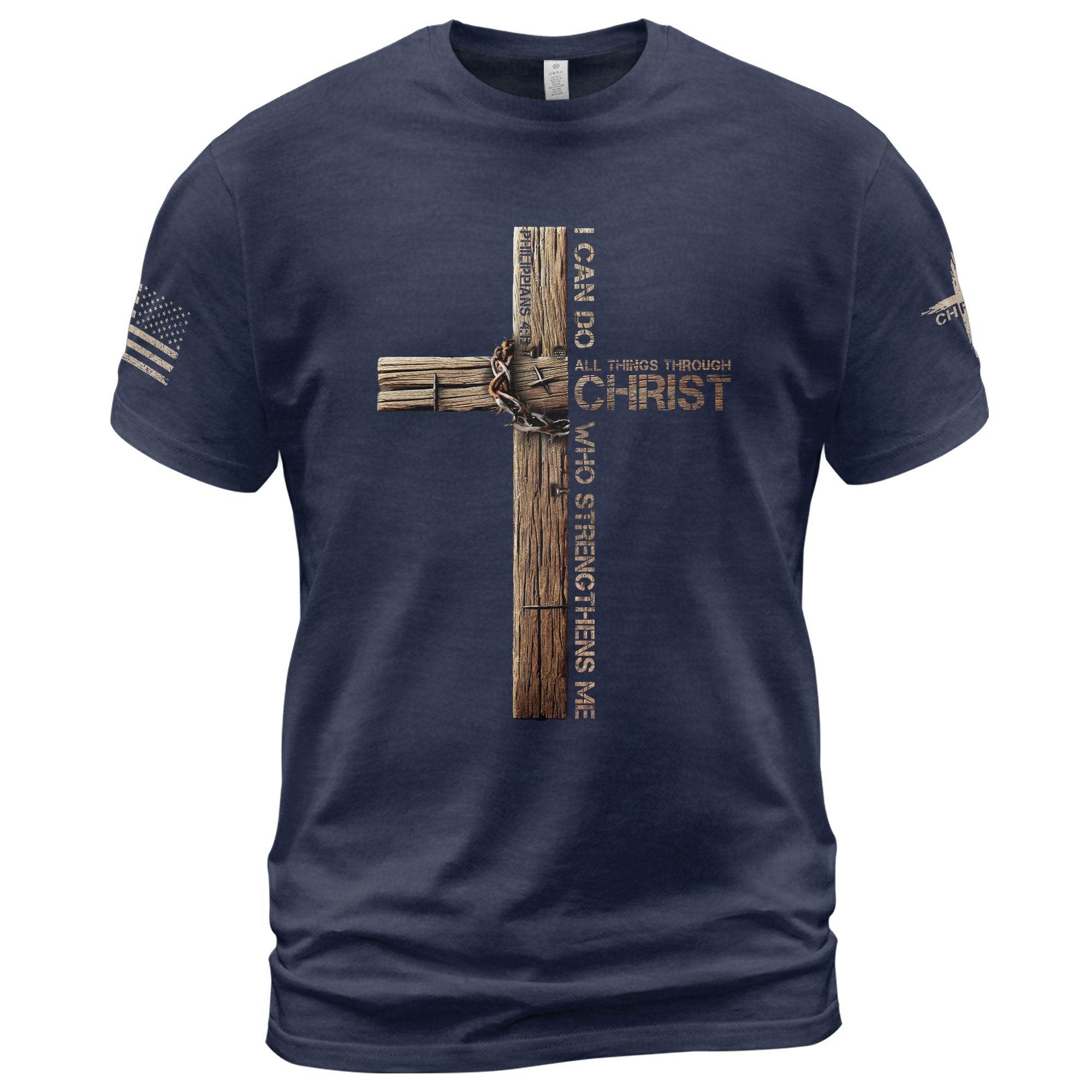 Through Christ I Am Strong T-Shirt - Rust Field Wear