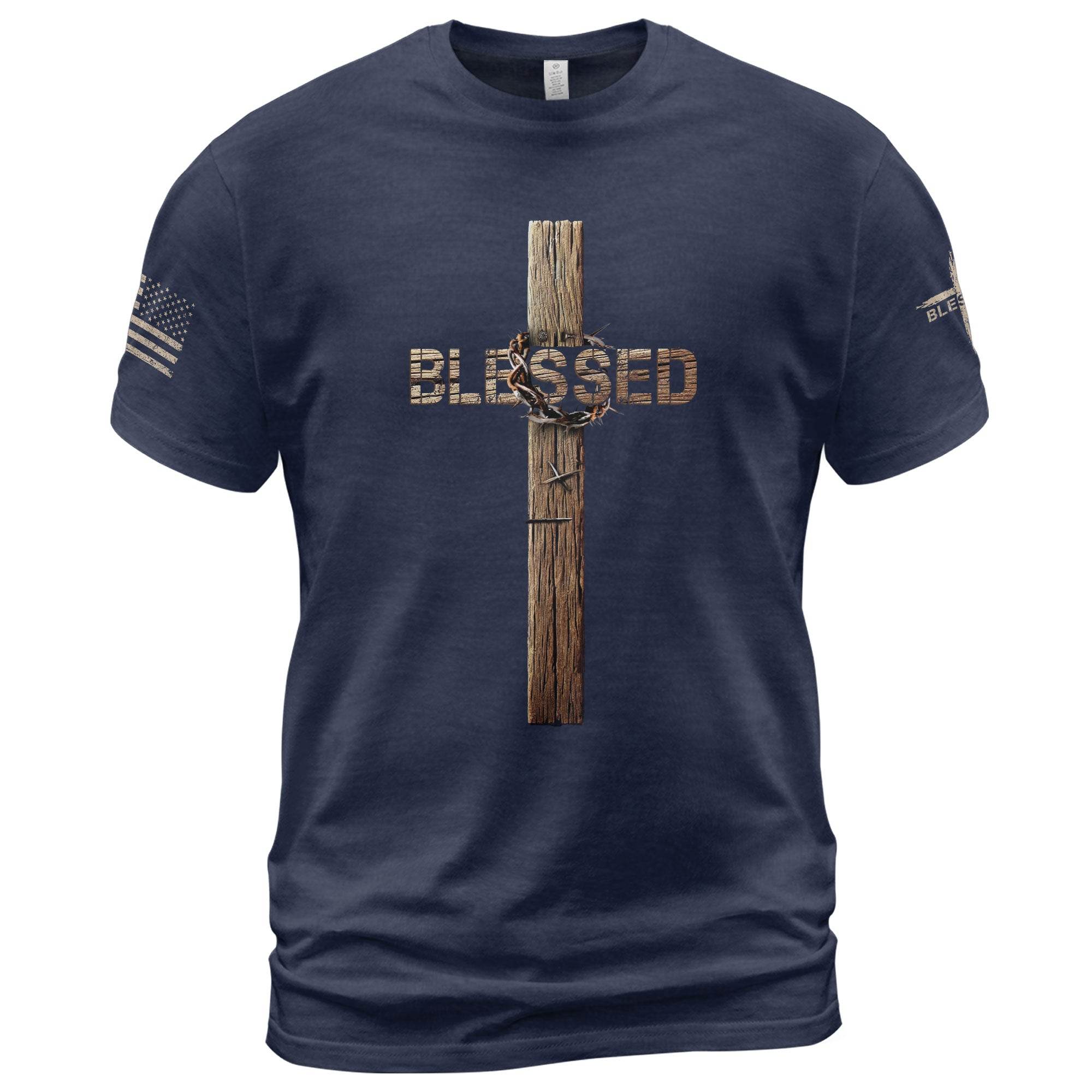 Blessed T-Shirt – Cross & Crown Edition - Rust Field Wear