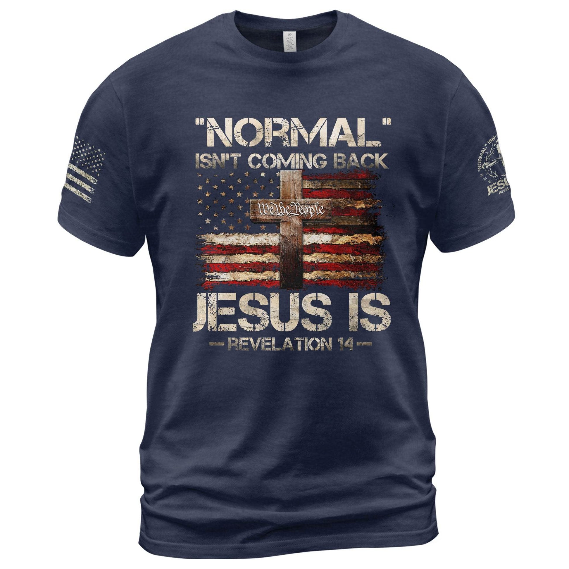 Jesus Is Coming Back – Revelation 14 Patriotic Faith T-shirt - Rust Field Wear