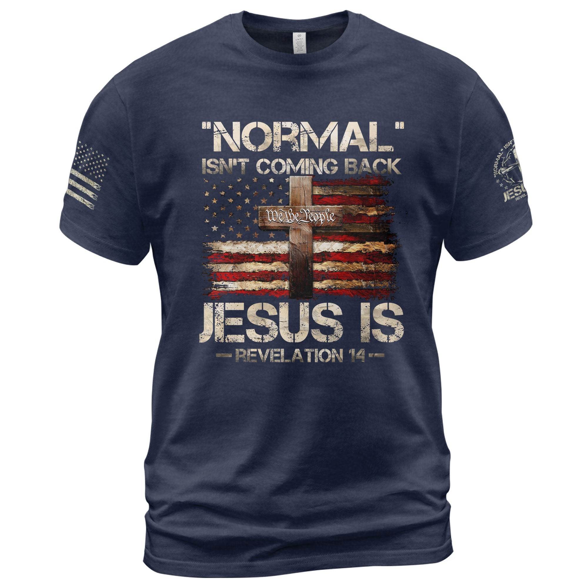 Jesus Is Coming Back – Revelation 14 Patriotic Faith T-shirt - Rust Field Wear