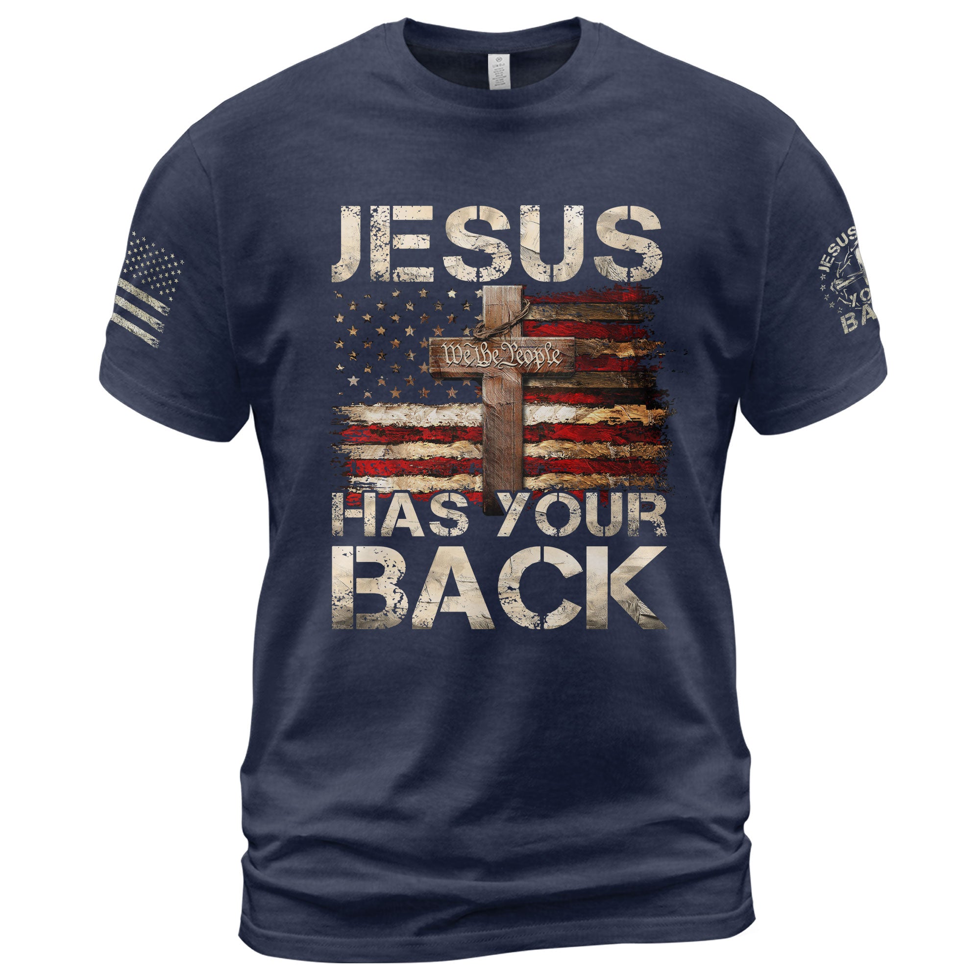 Jesus Has Your Back T-Shirt – Faith, Freedom & Divine Protection