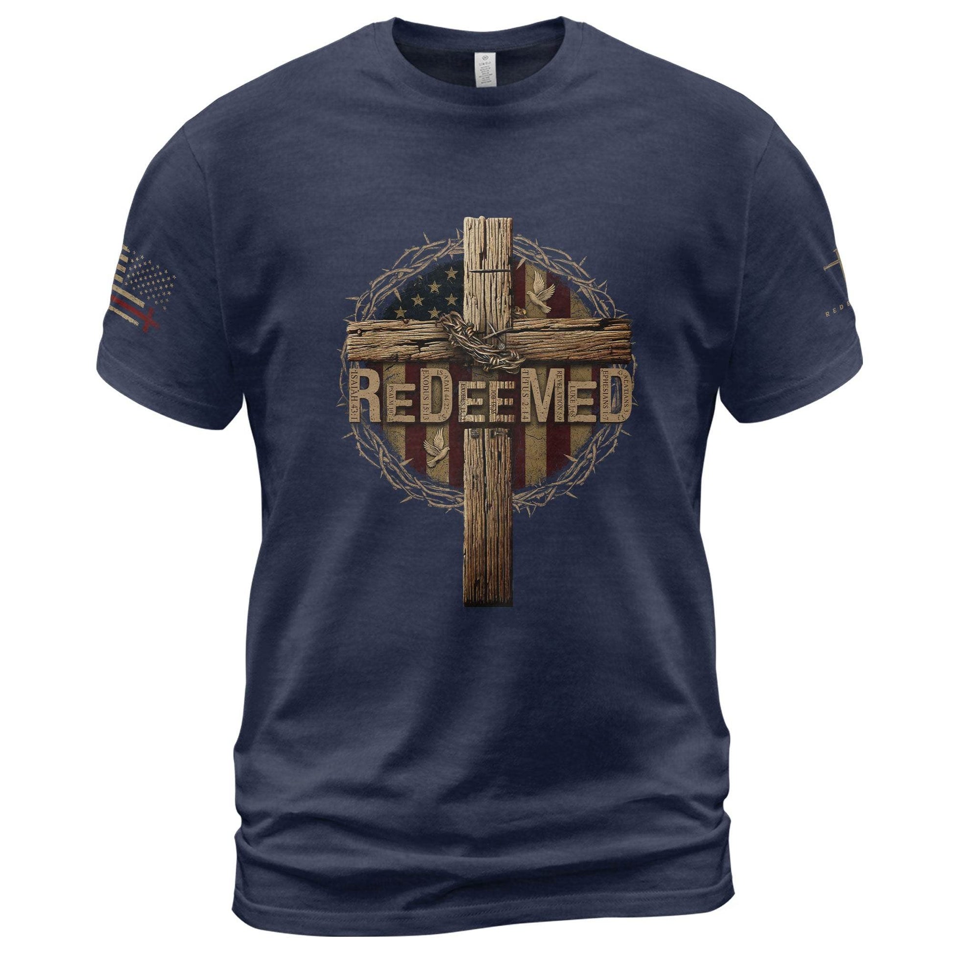 Redeemed to Rise – Cross of Victory Tee - Rust Field Wear
