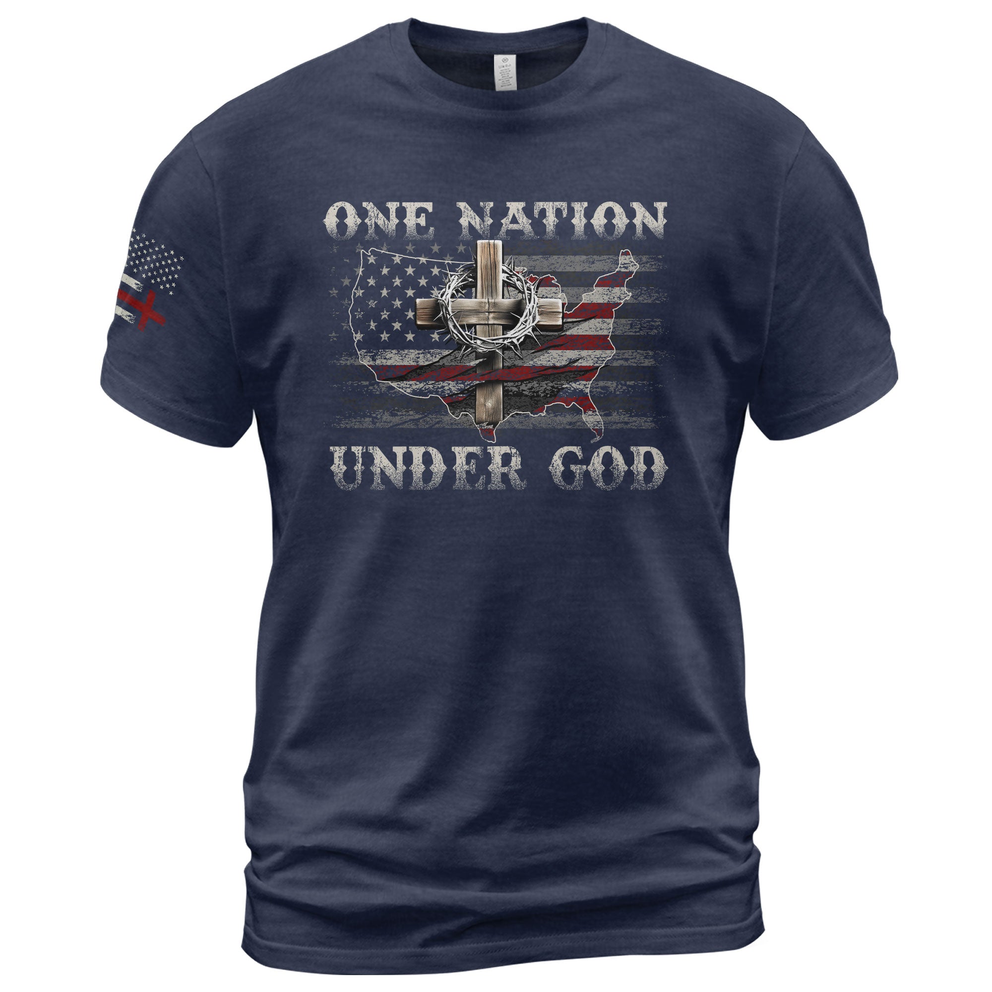One Nation Under God Christian American Flag T-Shirt