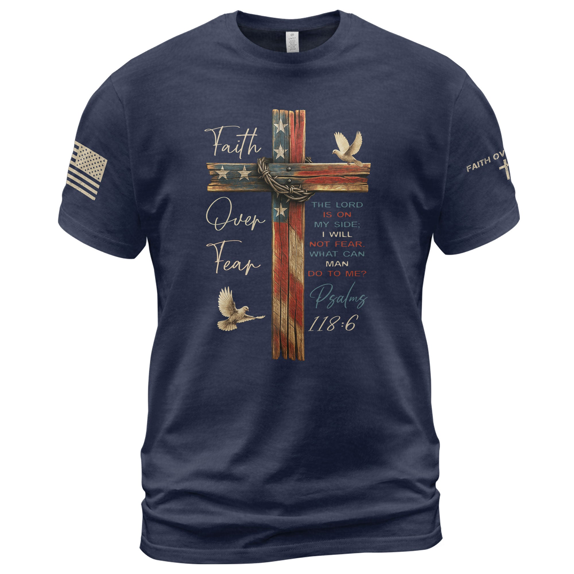 Faith Over Fear Rustic Cross T-Shirt