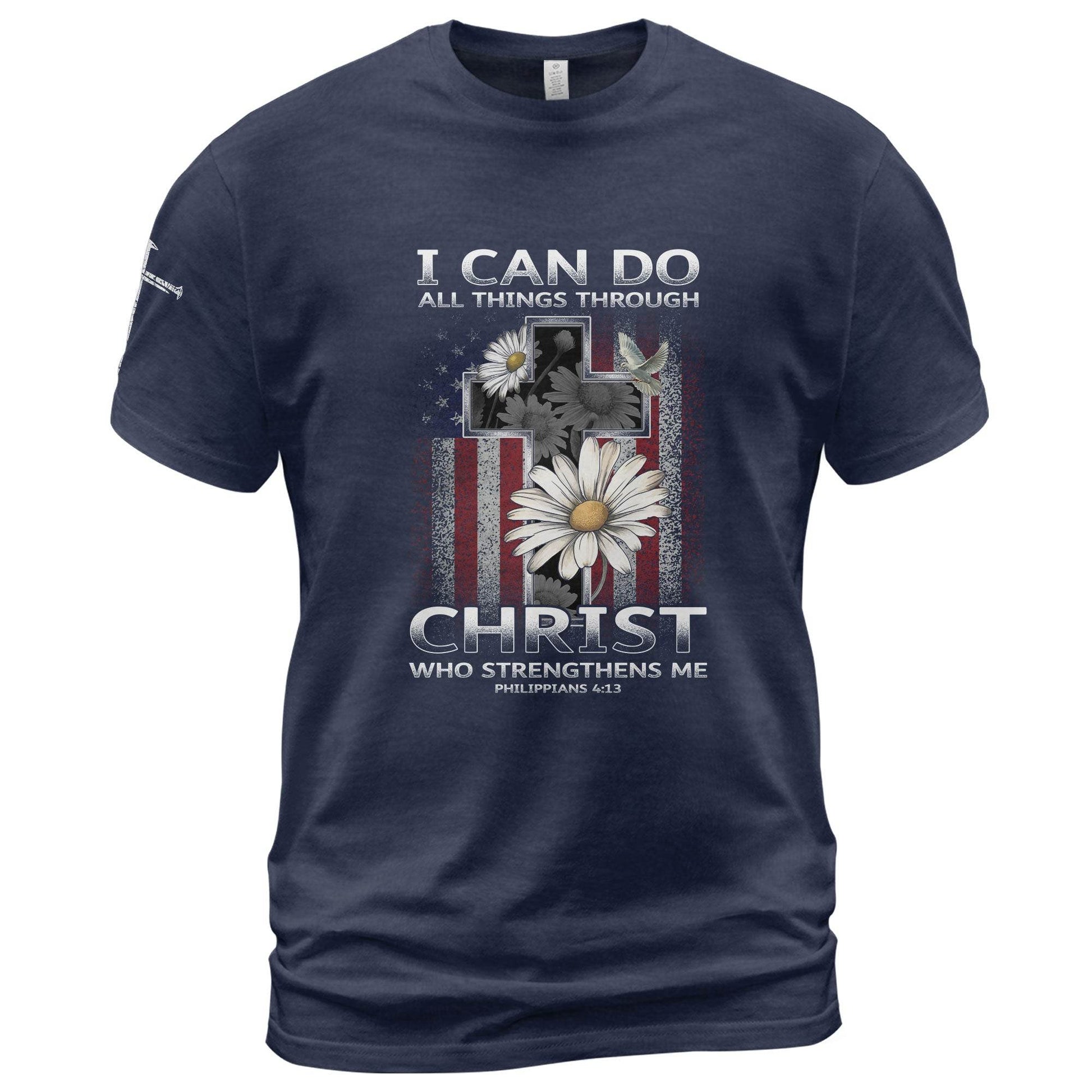I Can Do All Things Through Christ Shirt Cross Tee - Rust Field Wear