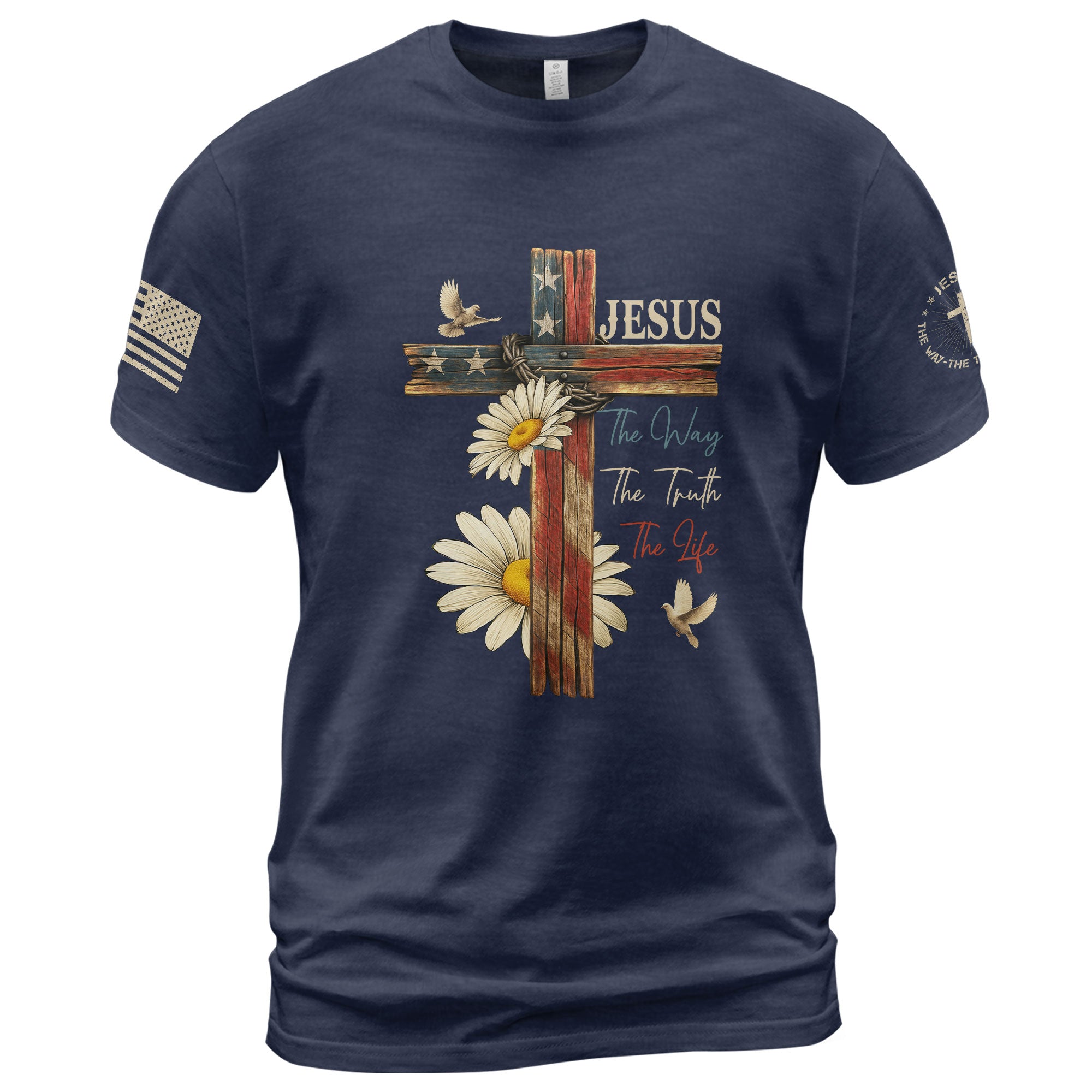 Faith Over Fear Shirt – Psalm 118:6 Cross & Flag Christian Vintage Tee